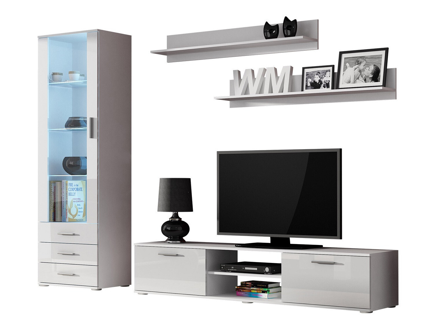 Nappali szett Tornola 107 (Fehér + Fényes fehér)