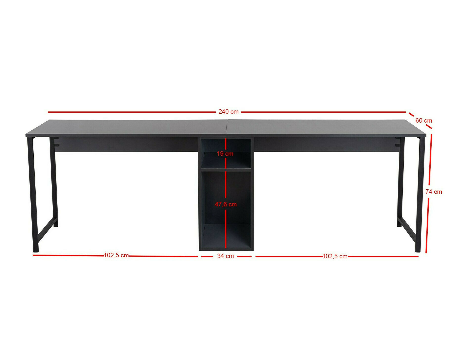 Íróasztal Novato 101 (Fenyő + Fekete)