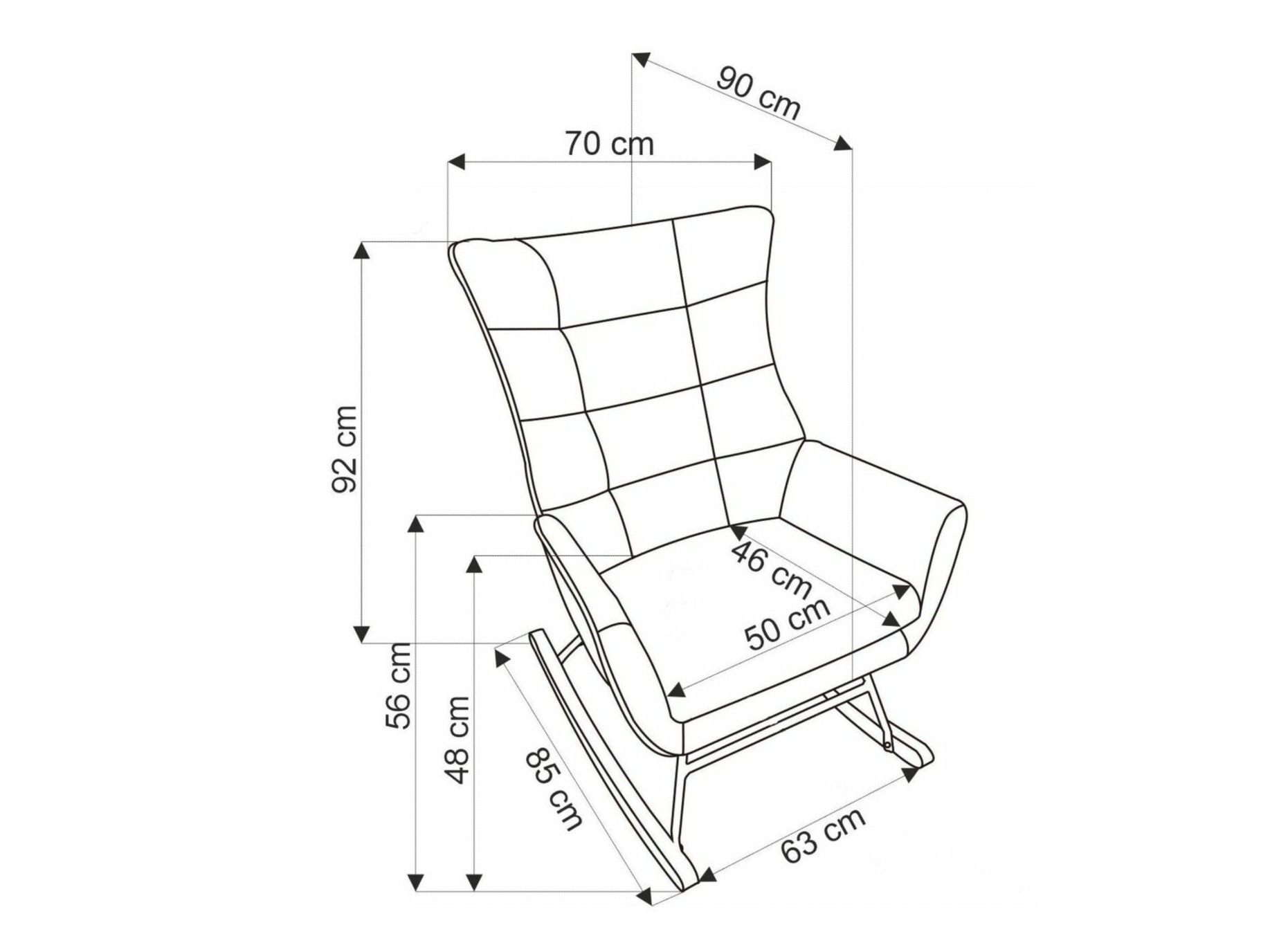 Hintaszék Houston 1863 (Szürke)