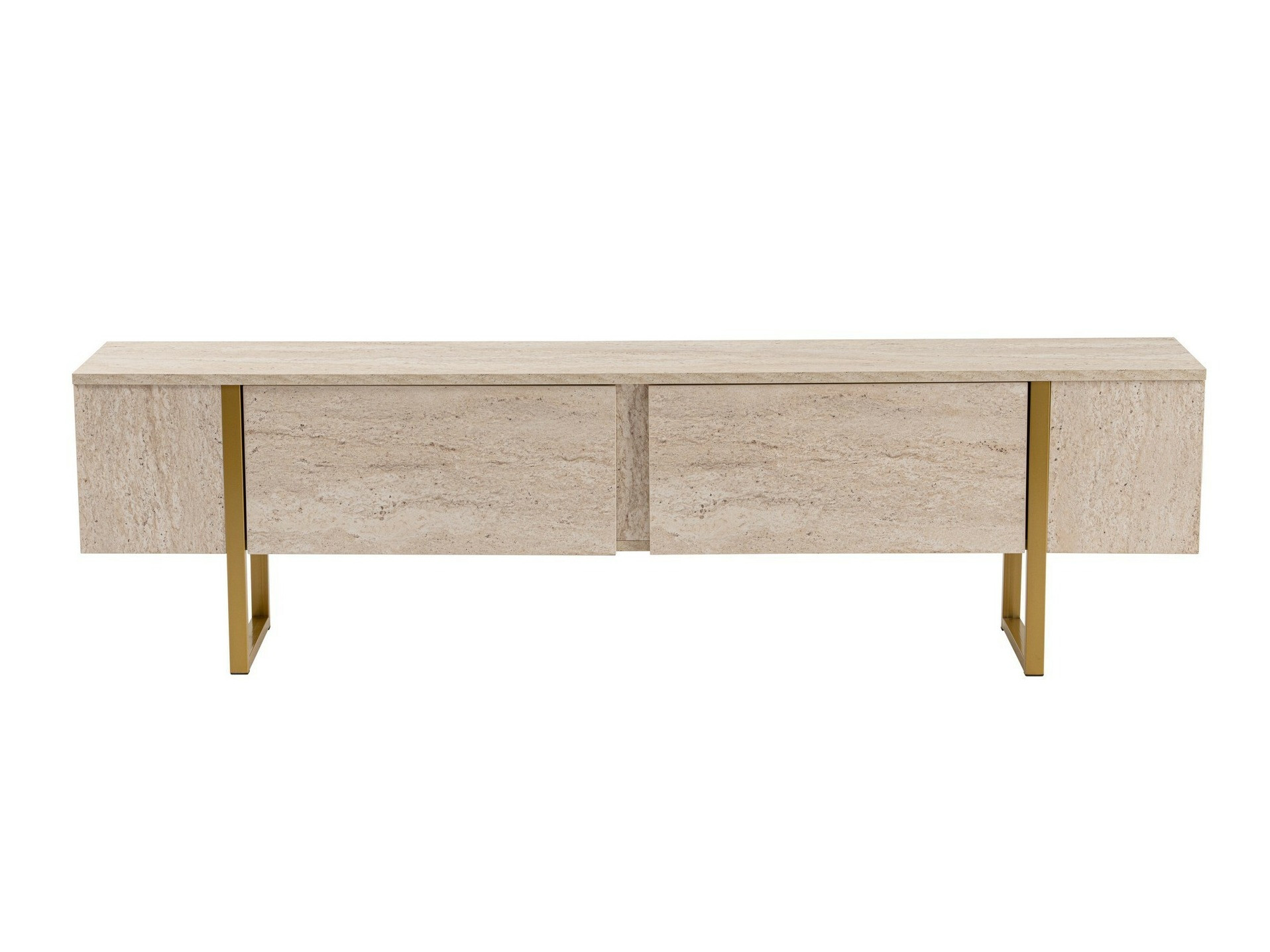 TV-állvány Novato 105 (Világos Travertine + Aranysárga)