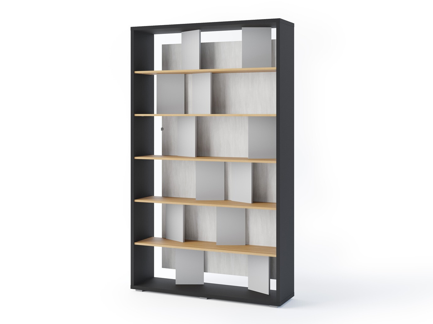 Könyvespolc Fresno 154 (Szürke + Grafit + Tölgy)