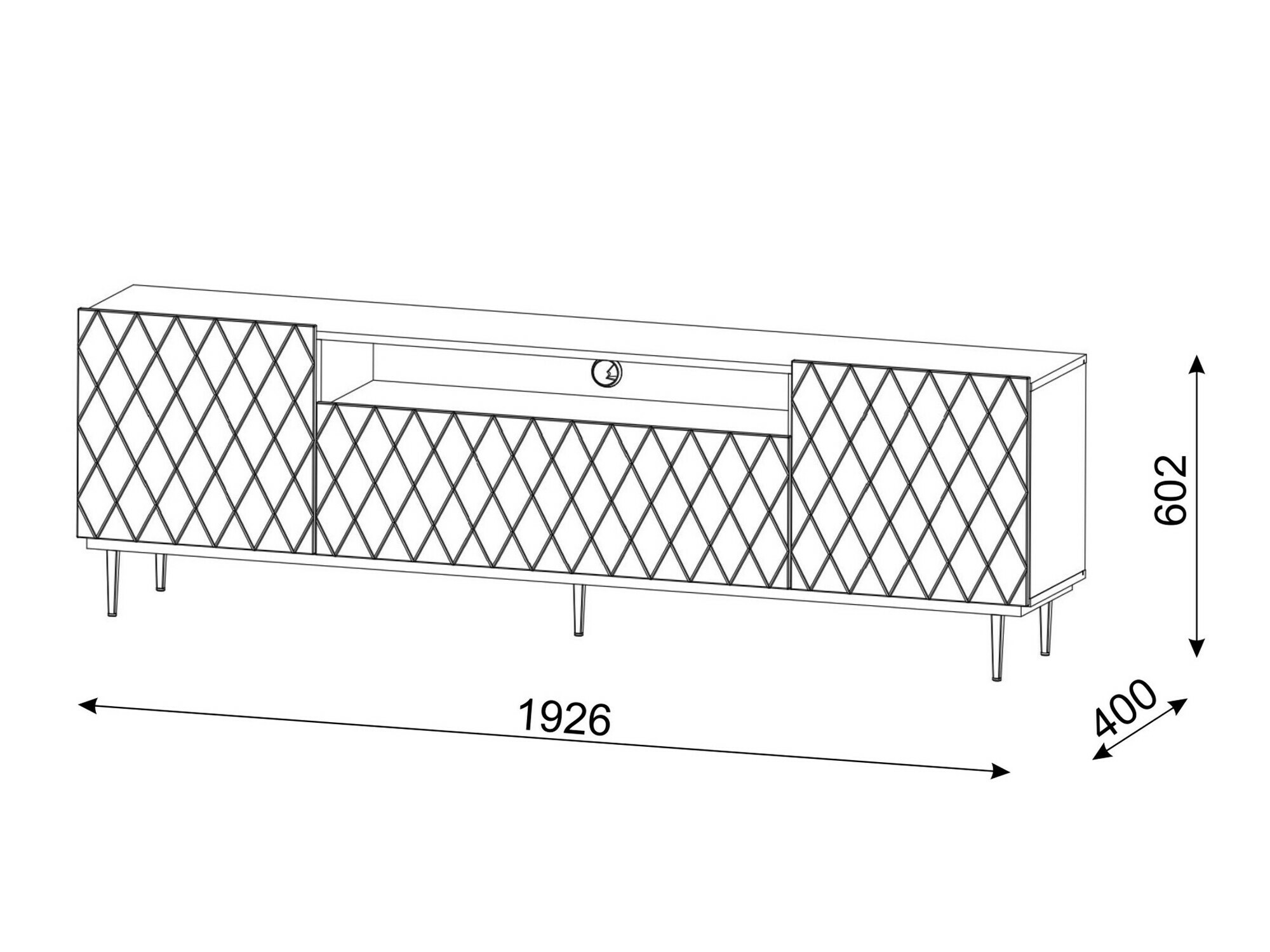 TV-állvány Melmoro 103 (Fekete)