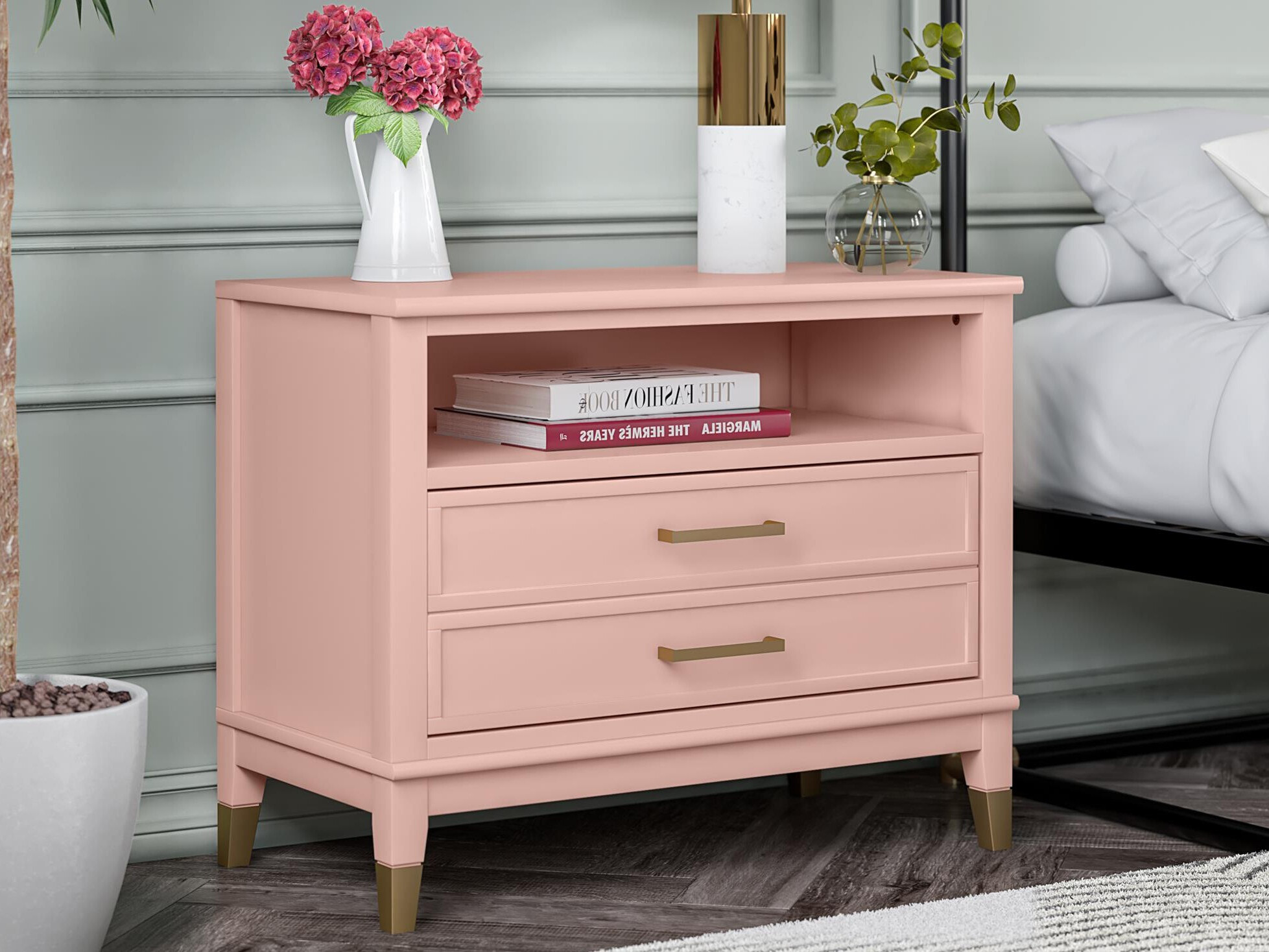 Éjjeliszekrény CosmoLiving by Cosmopolitan Belromu 107 (Rózsaszín)