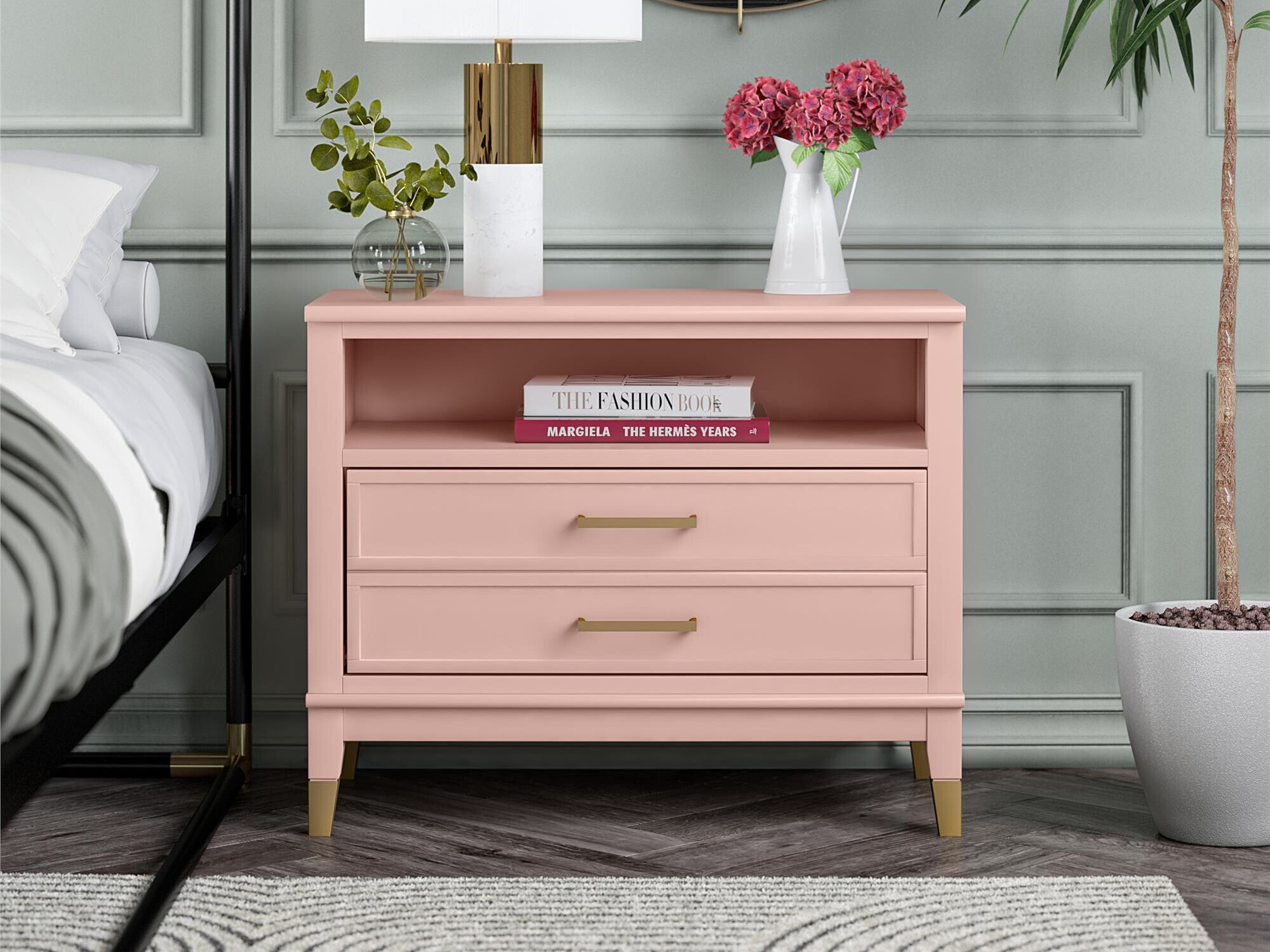 Éjjeliszekrény CosmoLiving by Cosmopolitan Belromu 107 (Rózsaszín)