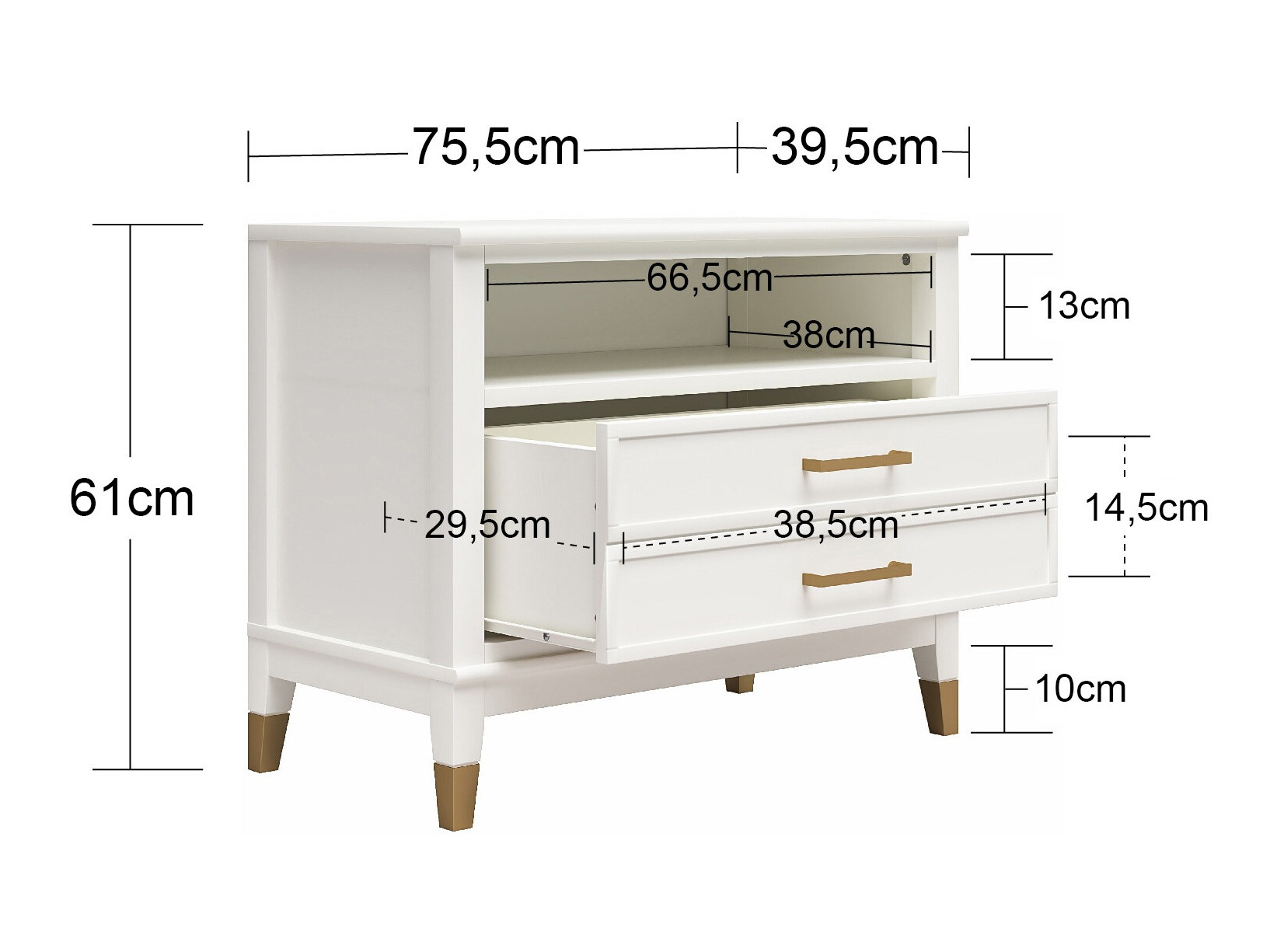 Éjjeliszekrény CosmoLiving by Cosmopolitan Belromu 107 (Rózsaszín)