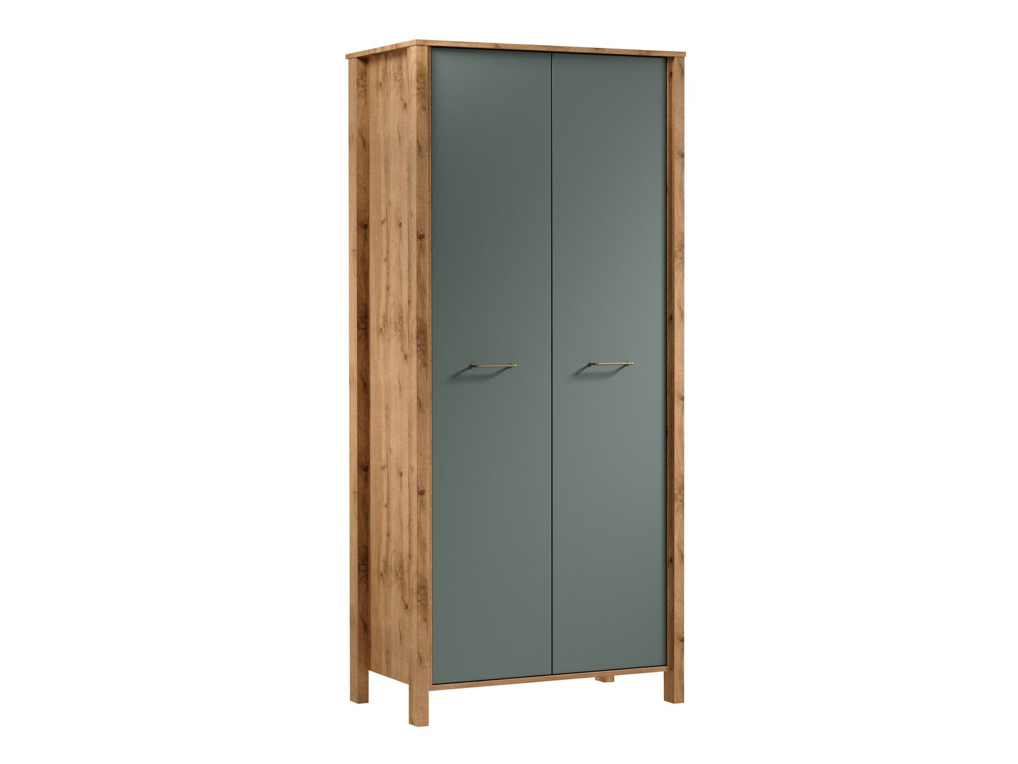 Gardróbszekrény Venmelu 112 (Wotan tölgy + Zöld)