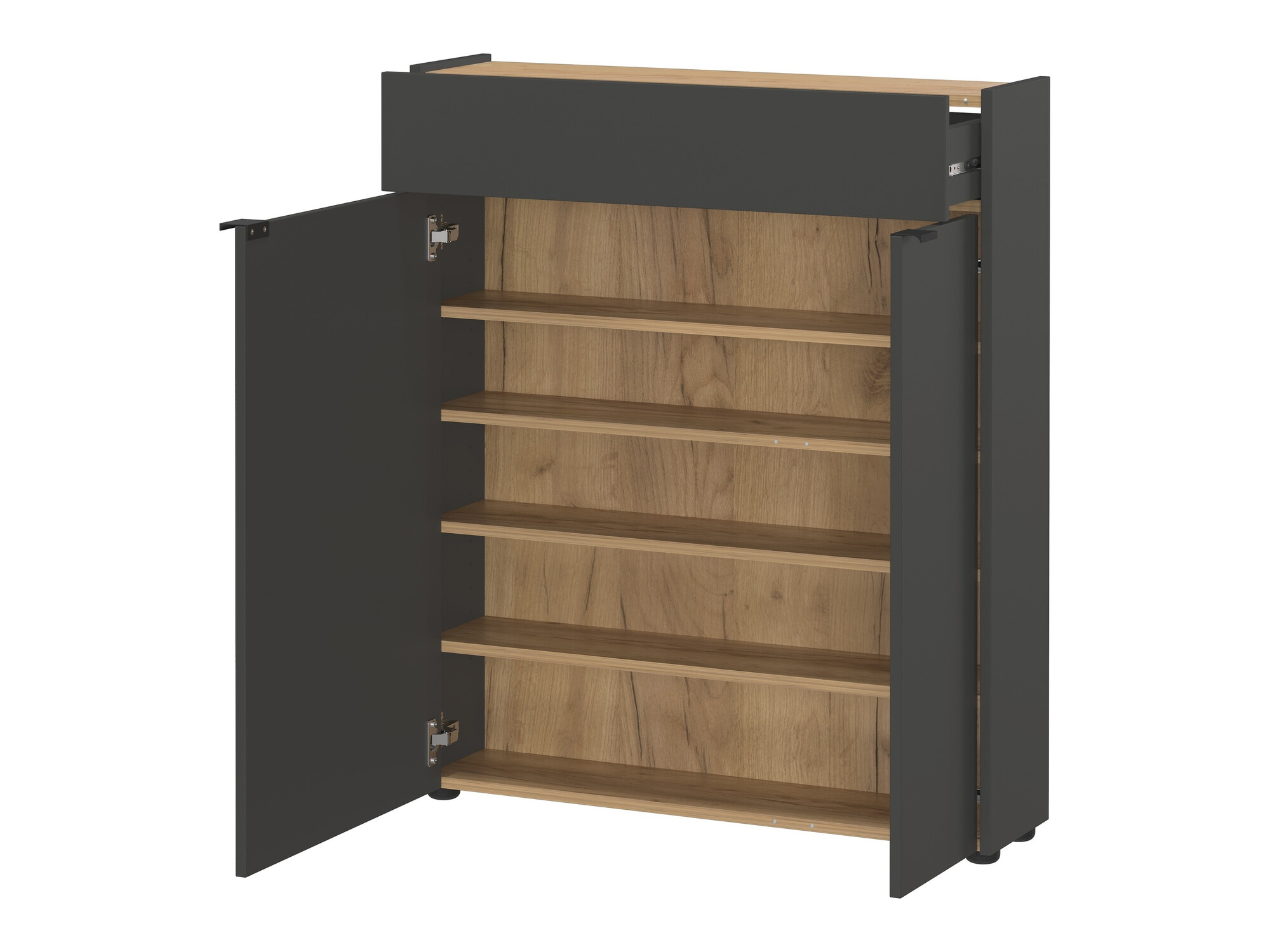 Cipőtároló Cirsale 110 (Grafit + Navarra tölgy)