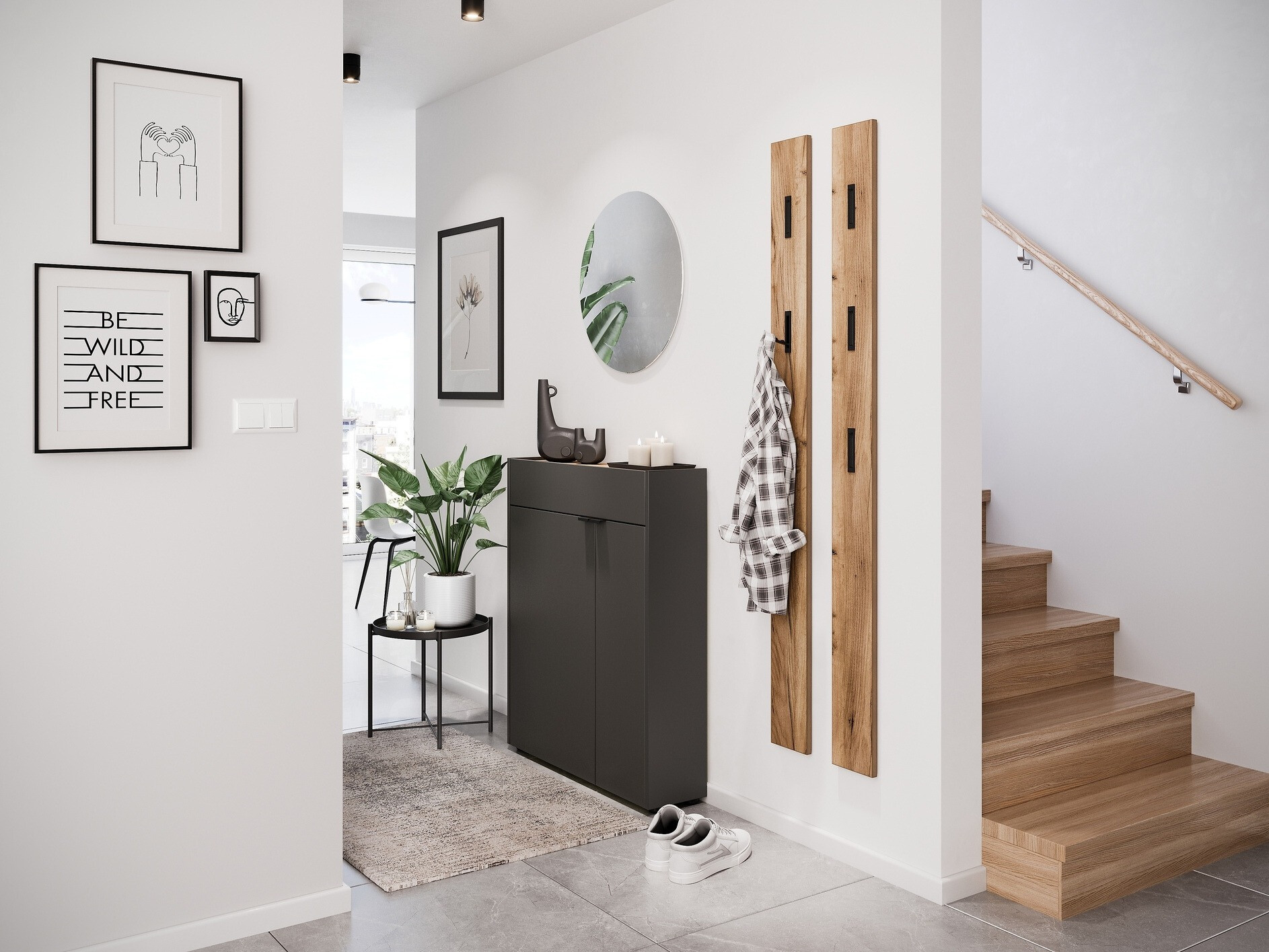 Cipőtároló Cirsale 110 (Grafit + Navarra tölgy)