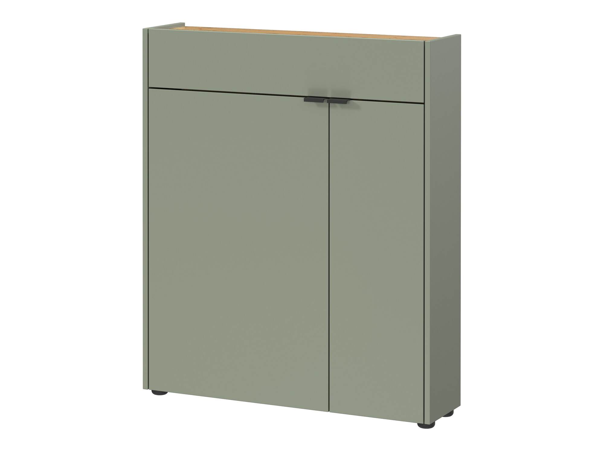 Cipőtároló Cirsale 110 (Poros zöld + Navarra tölgy)