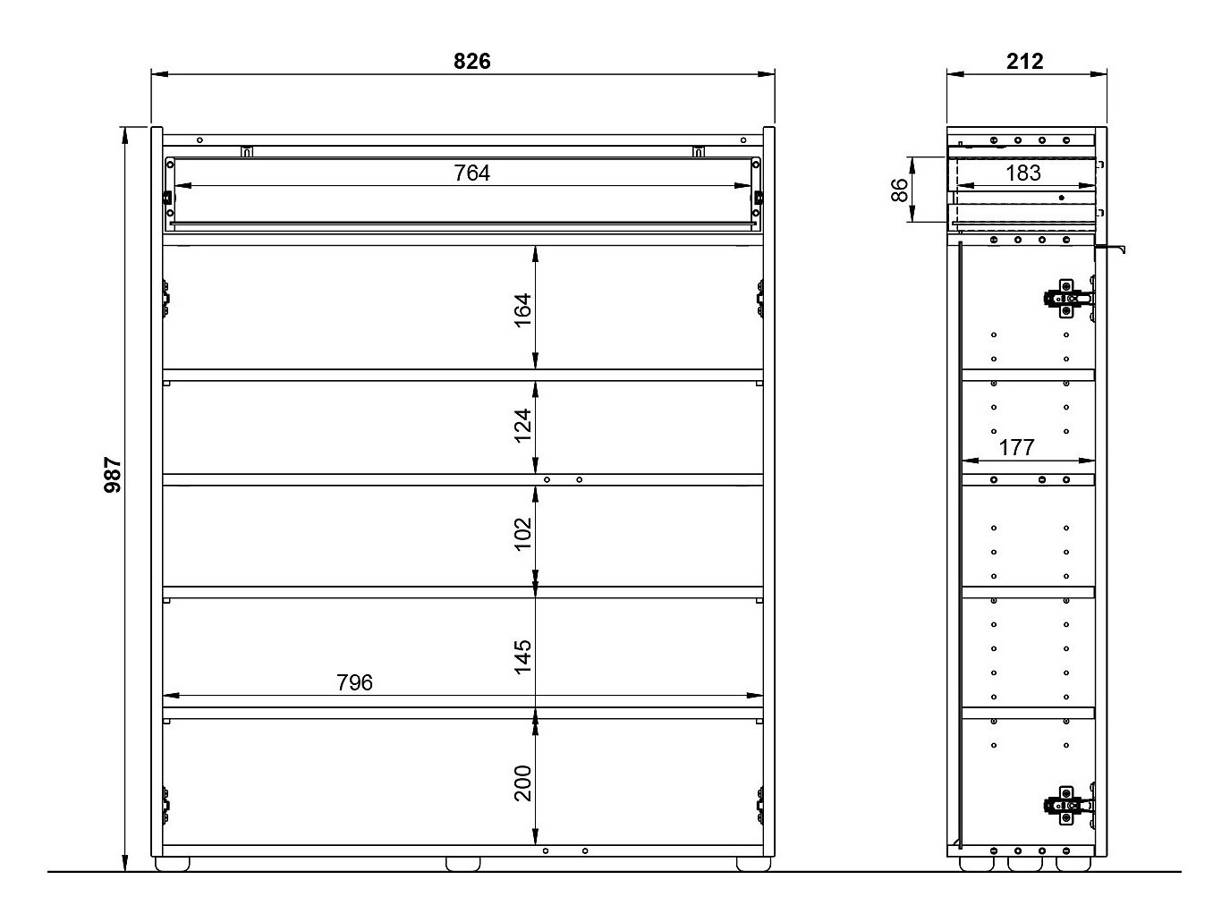 Előszoba garnitúra Cirsale 111 (Grafit + Navarra tölgy)