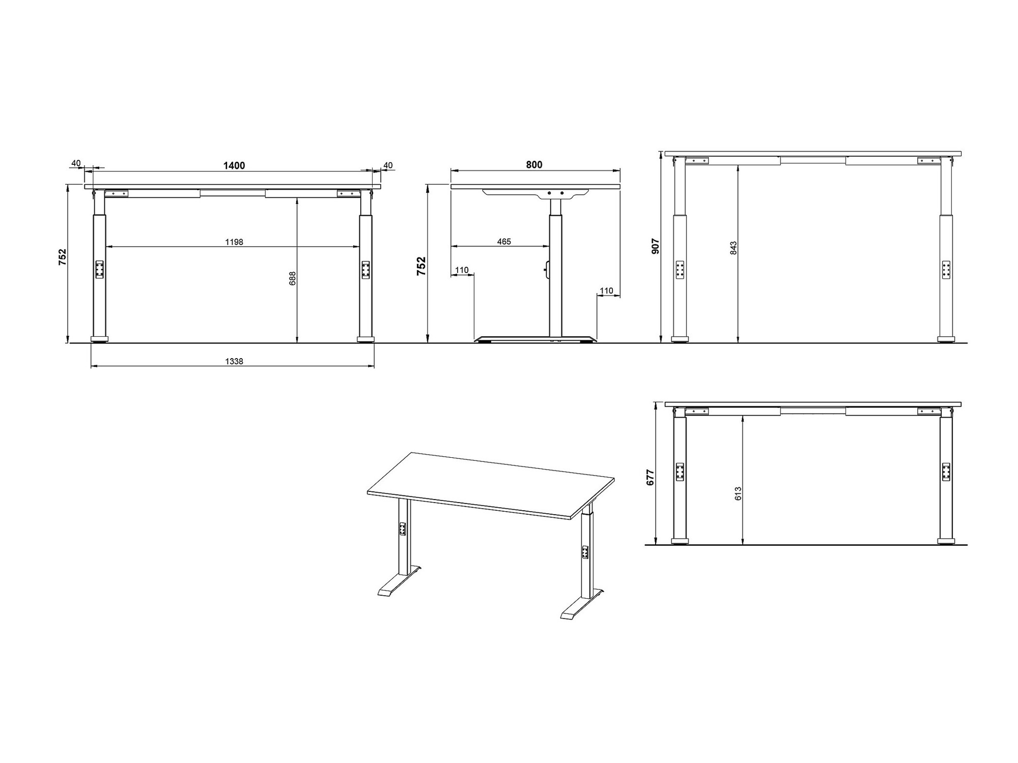 Íróasztal Vesbeno 109 (Kasmír + Fekete)