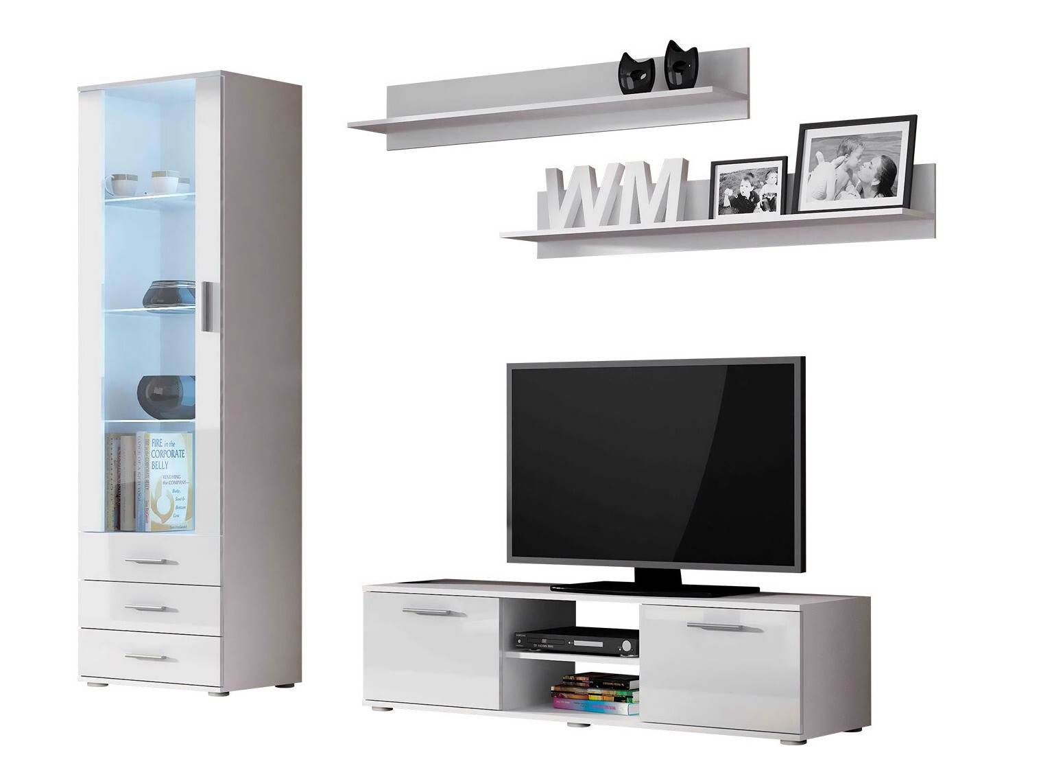 Nappali szett Tornola 110 (Fehér + Fényes fehér)