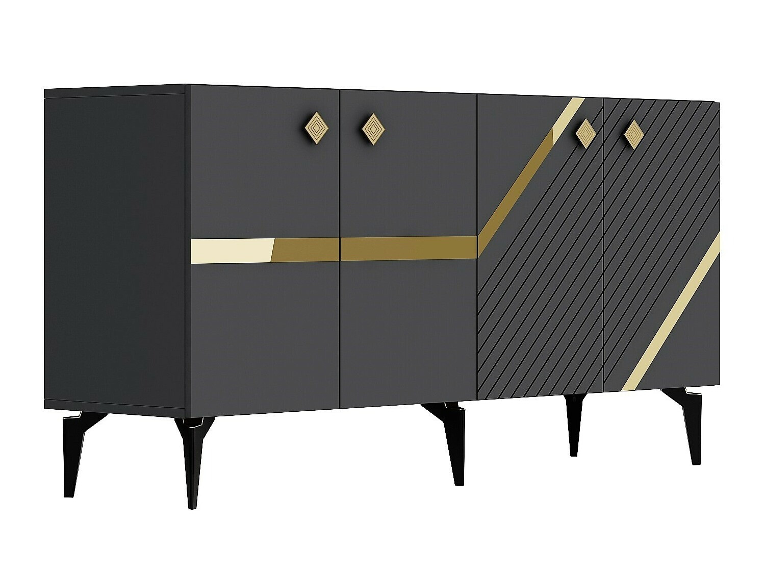 Szekrény Kailua 2265 (Antracit + Aranysárga)