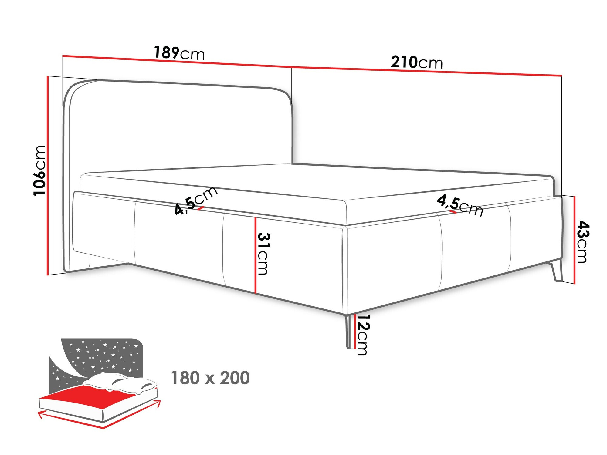 Ágy ComfiDream Lumila (Velo 621)