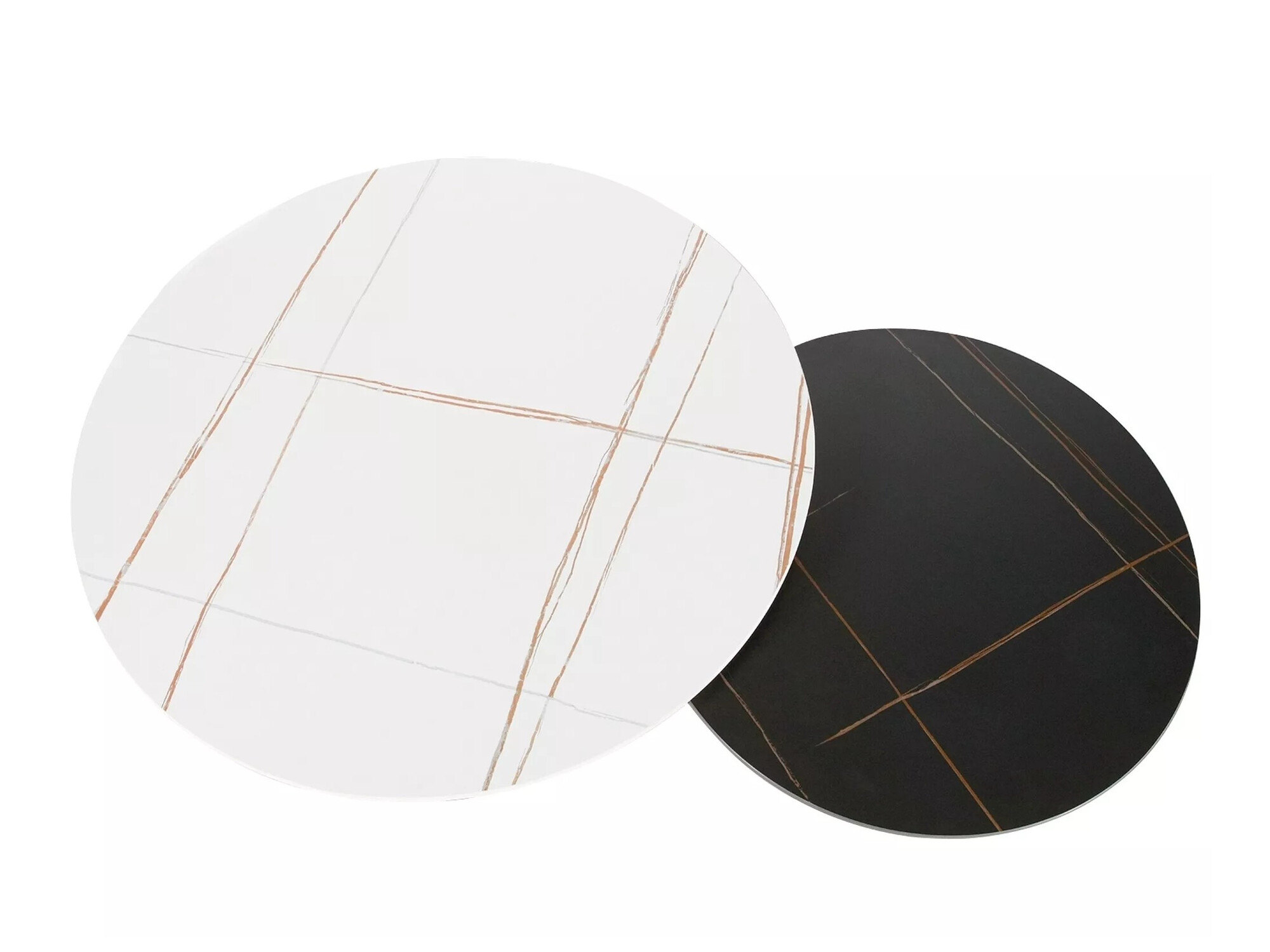 Dohányzóasztal szett Detroit 607 (Fehér márvány + Fekete márvány)