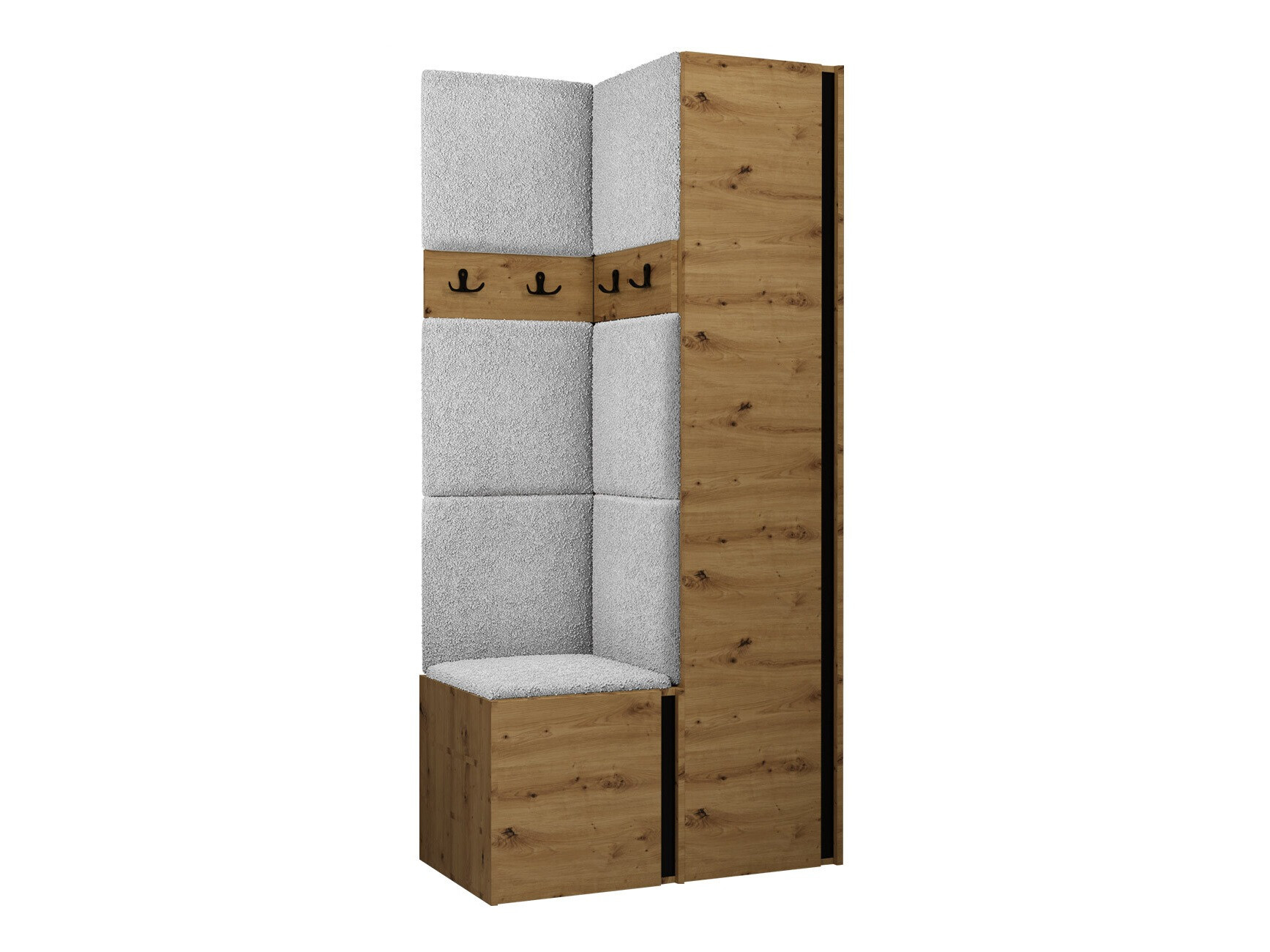 Előszoba garnitúra Pinis XXIV (Artisan tölgy + Fekete)