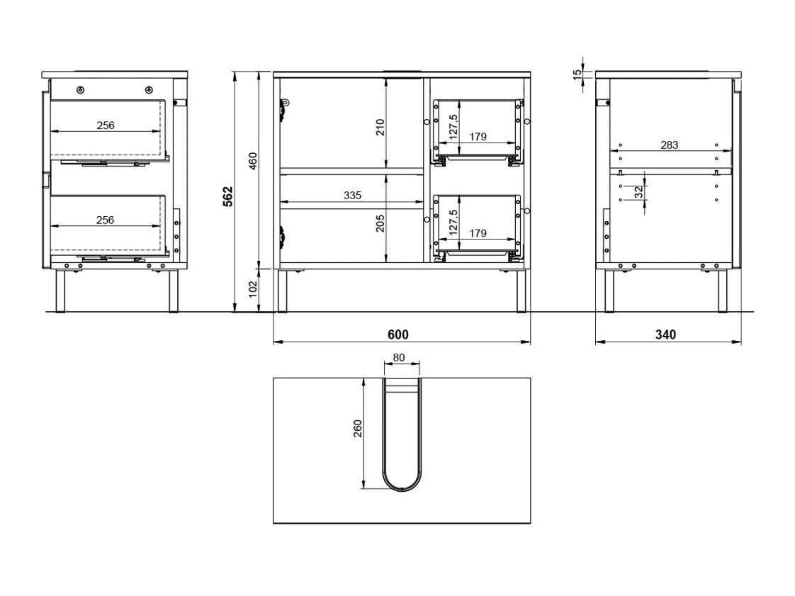Mosdó alatti szekrény SH8009 sérült csomagolással