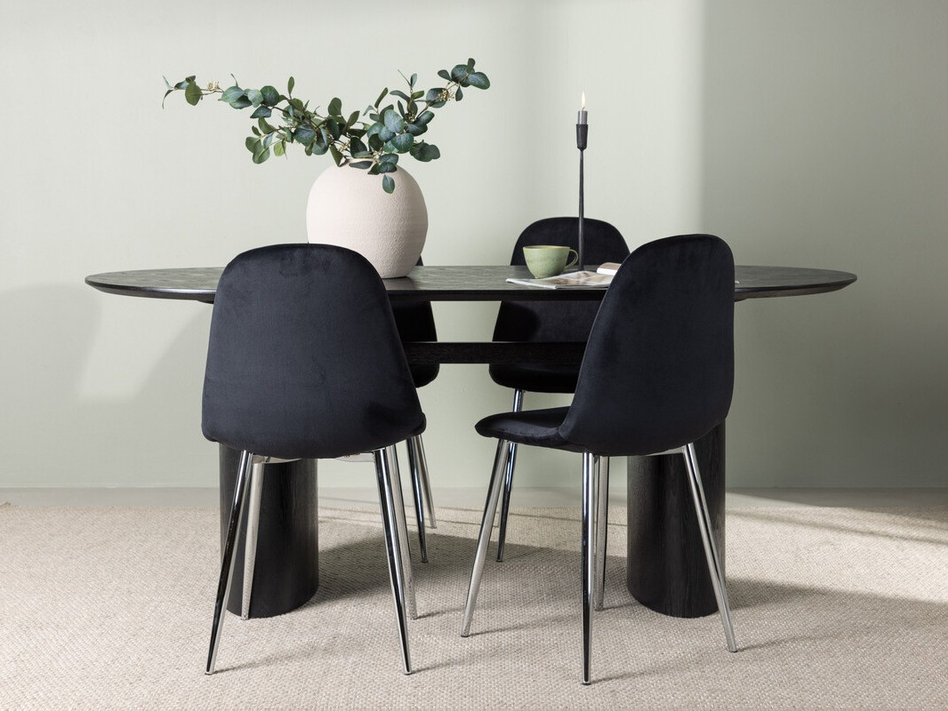 Étkezőgarnitúra Dallas 4559 (Fekete + Ezüst)