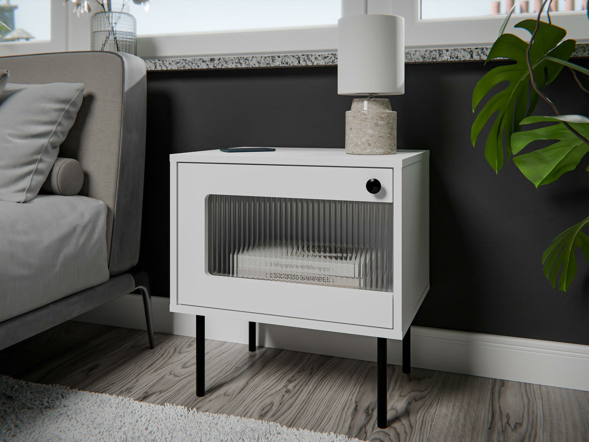 Éjjeliszekrény szett Feletri 107 (Fehér)