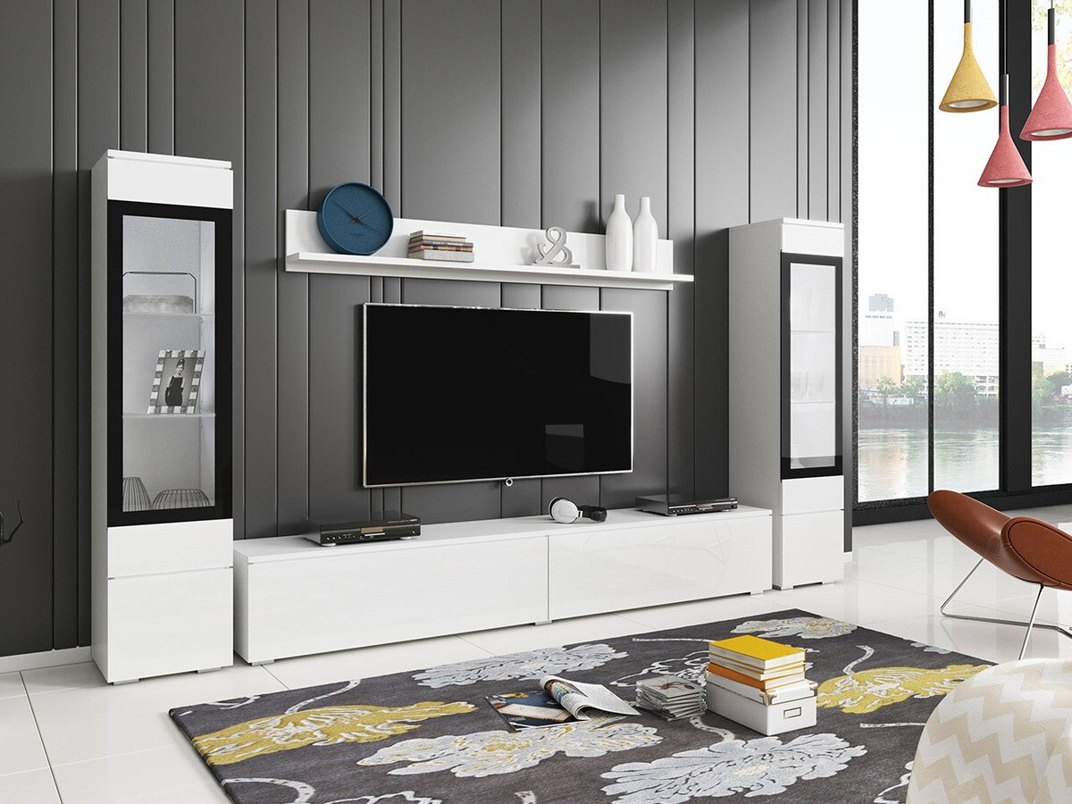 Nappali szett Sarasota 126 (Fehér + Fényes fehér)