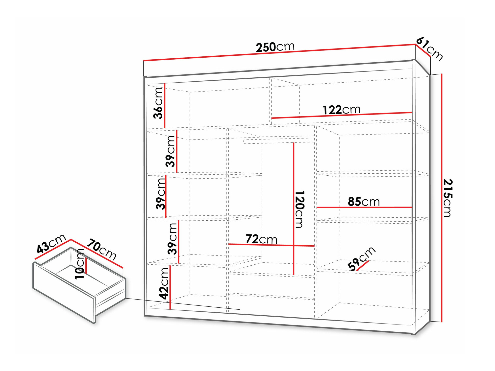 Gardróbszekrény Honolulu 119 (Sonoma tölgy)