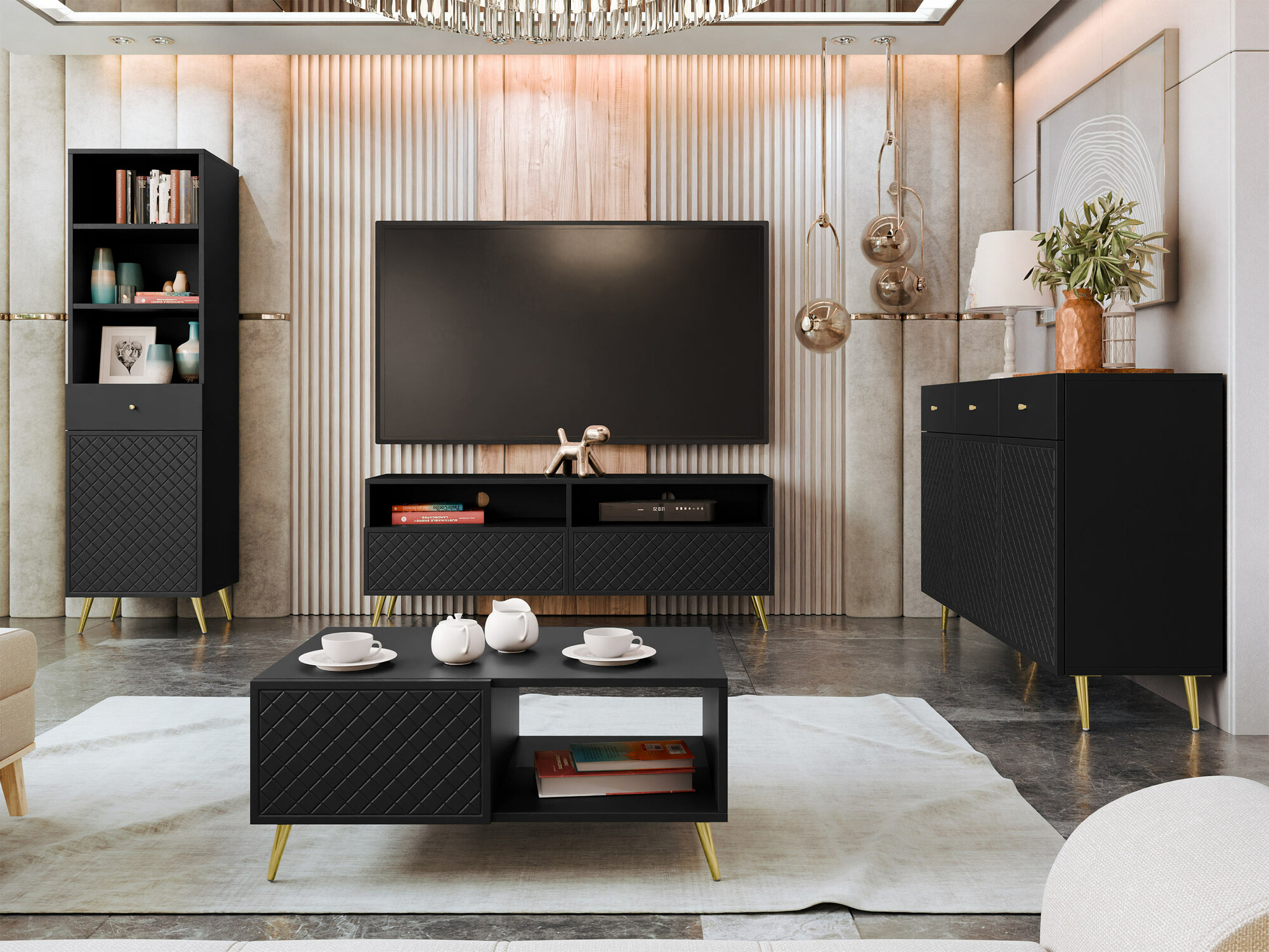 TV-állvány Comfivo 487 (Fekete)