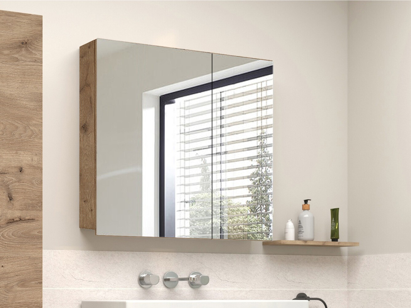 Fürdőszoba tükörszekrény Soncamu 104 (Tölgy)