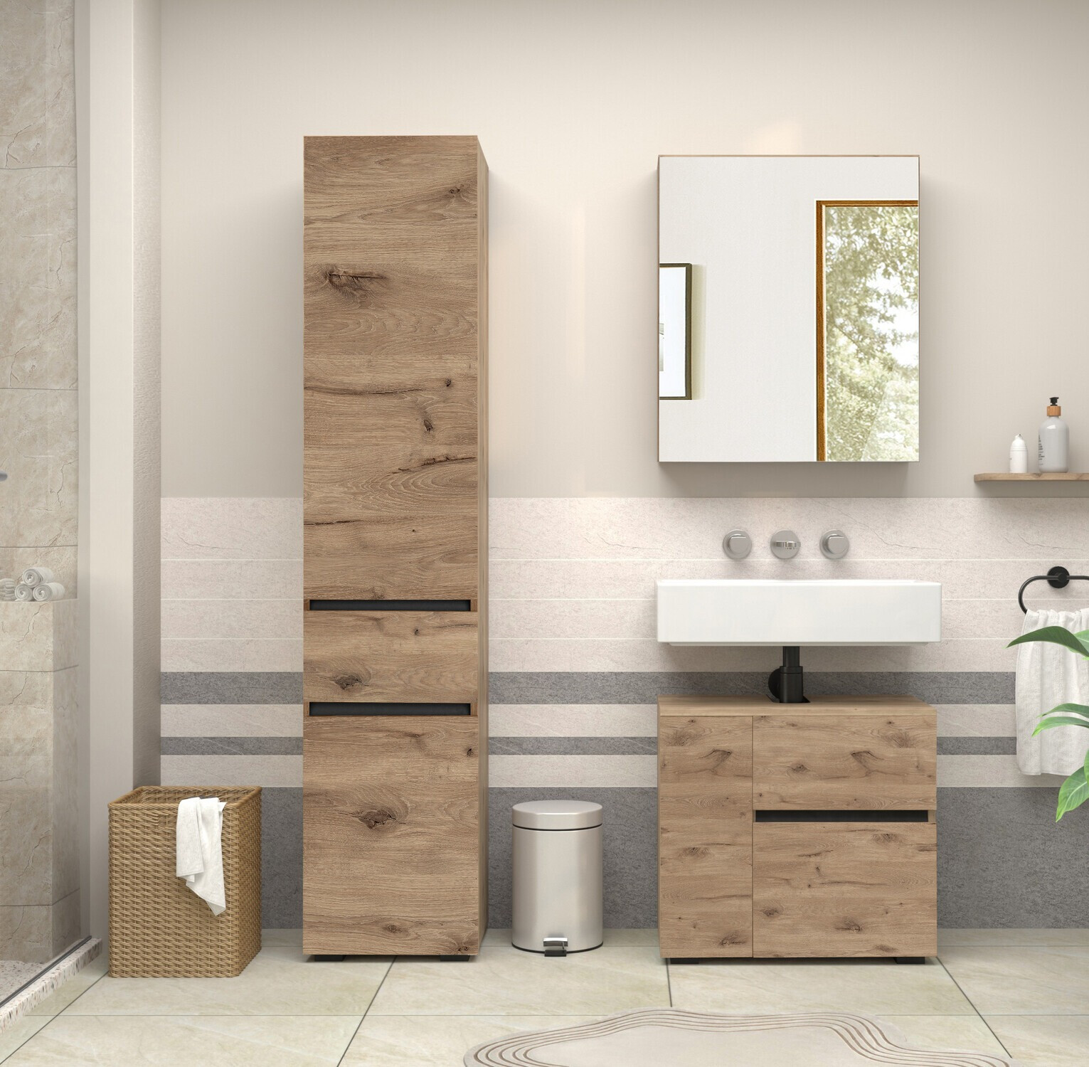 Mosdó alatti álló szekrény Soncamu 108 (Tölgy)