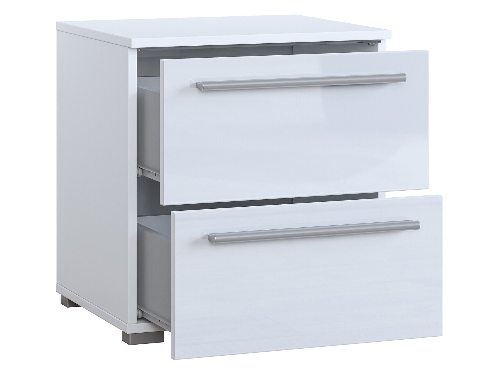 Éjjeliszekrény Torvire 122 (Fehér + Fényes fehér)