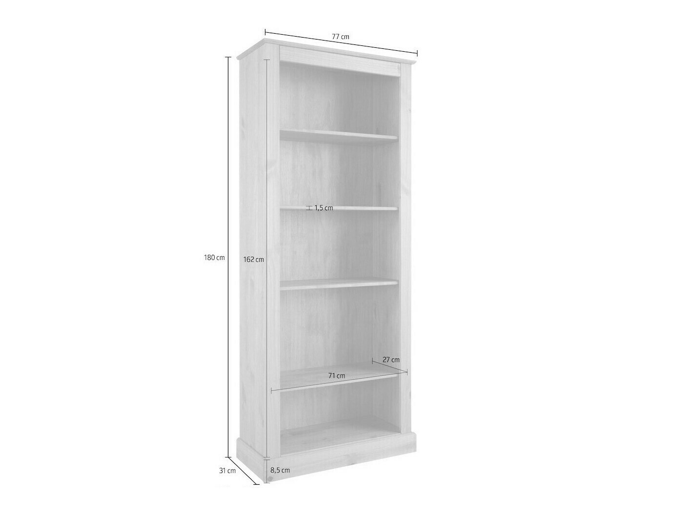 Könyvespolc Caltola 107 (Fehér)