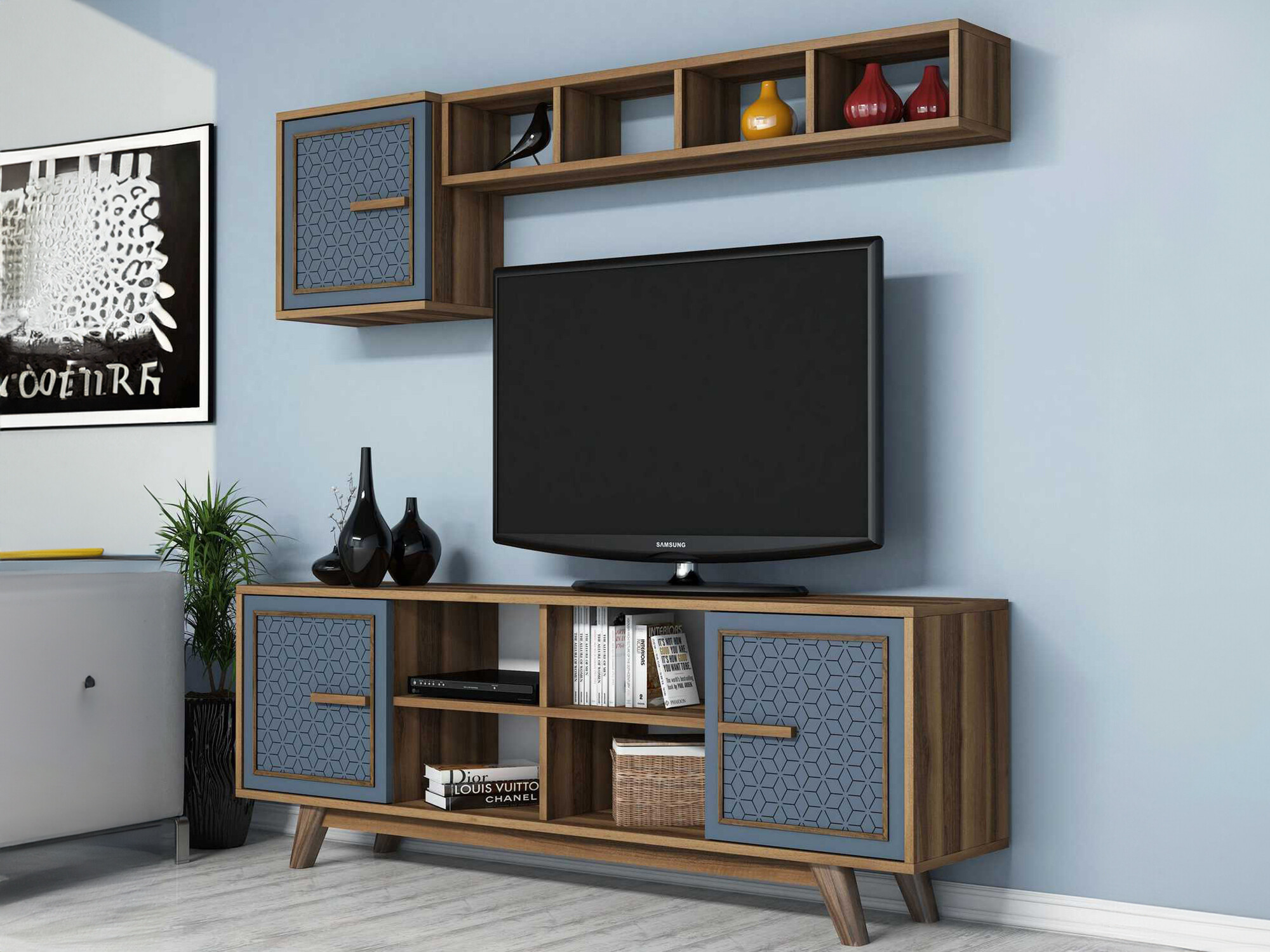 Nappali szett Kailua 1590 (Dió + Kék)