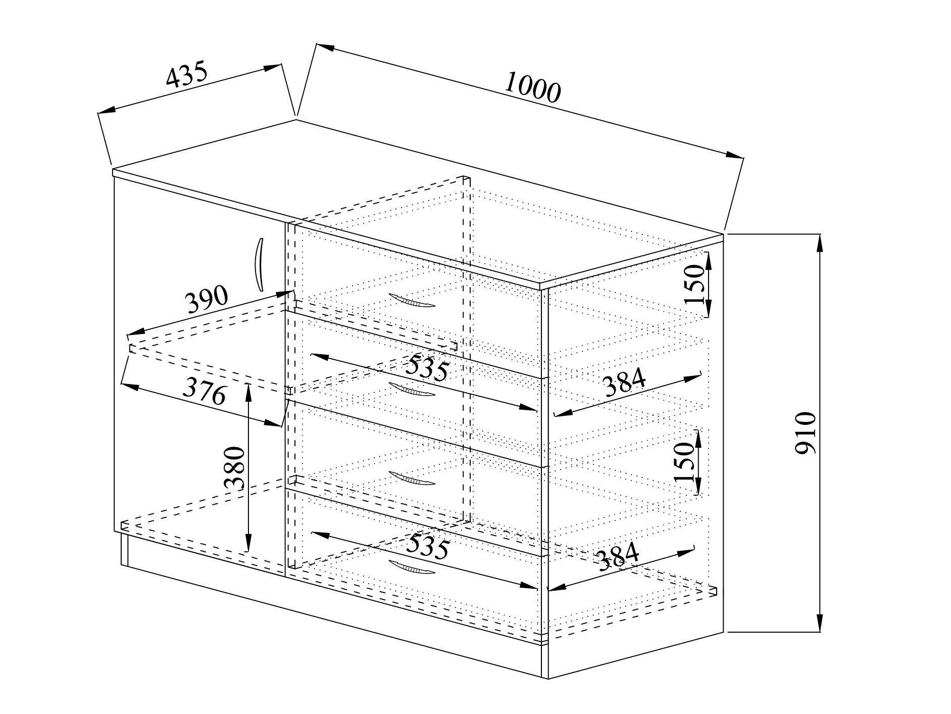 Komód Etfela 124 (Sonoma tölgy)