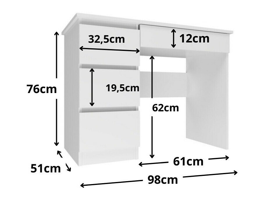 Íróasztal Elbvelu 108 (Szürke)