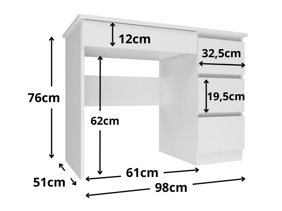 Íróasztal Elbvelu 108 (Szürke)