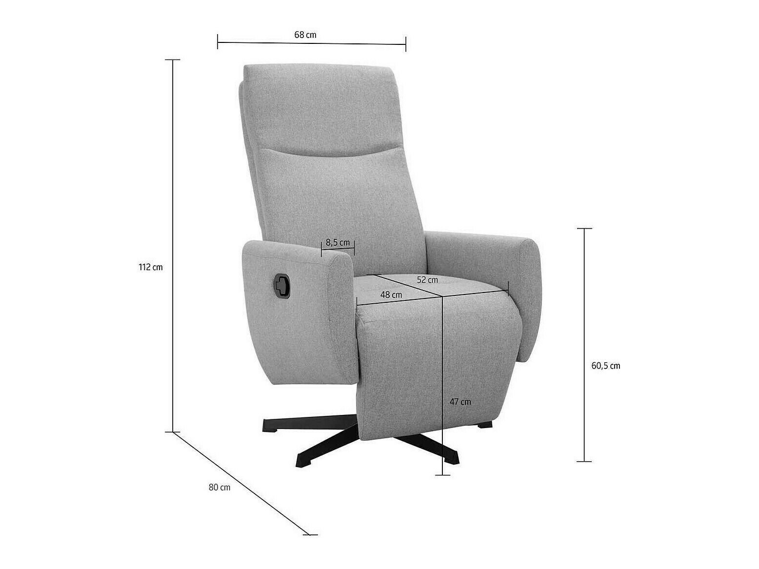 Relax fotel Denton 1370 (Antracit)