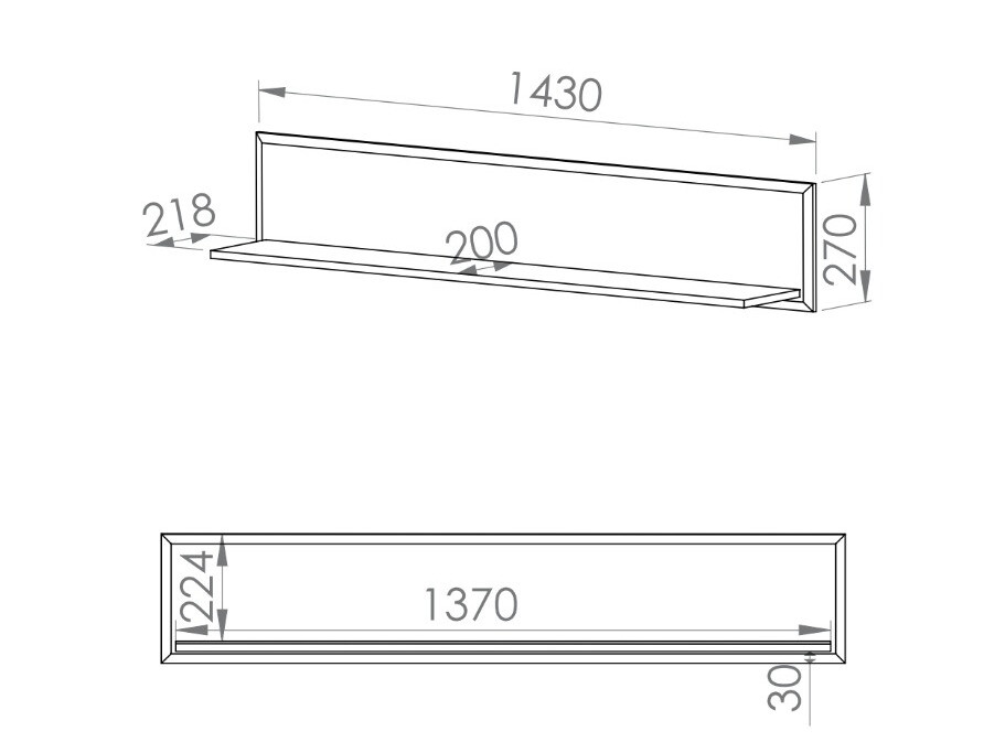 Fali polc Romlevo 105
