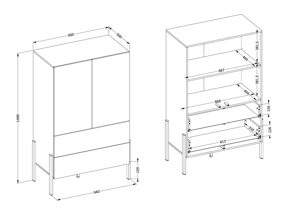 Könyvespolc Etsore 106 (Fehér)