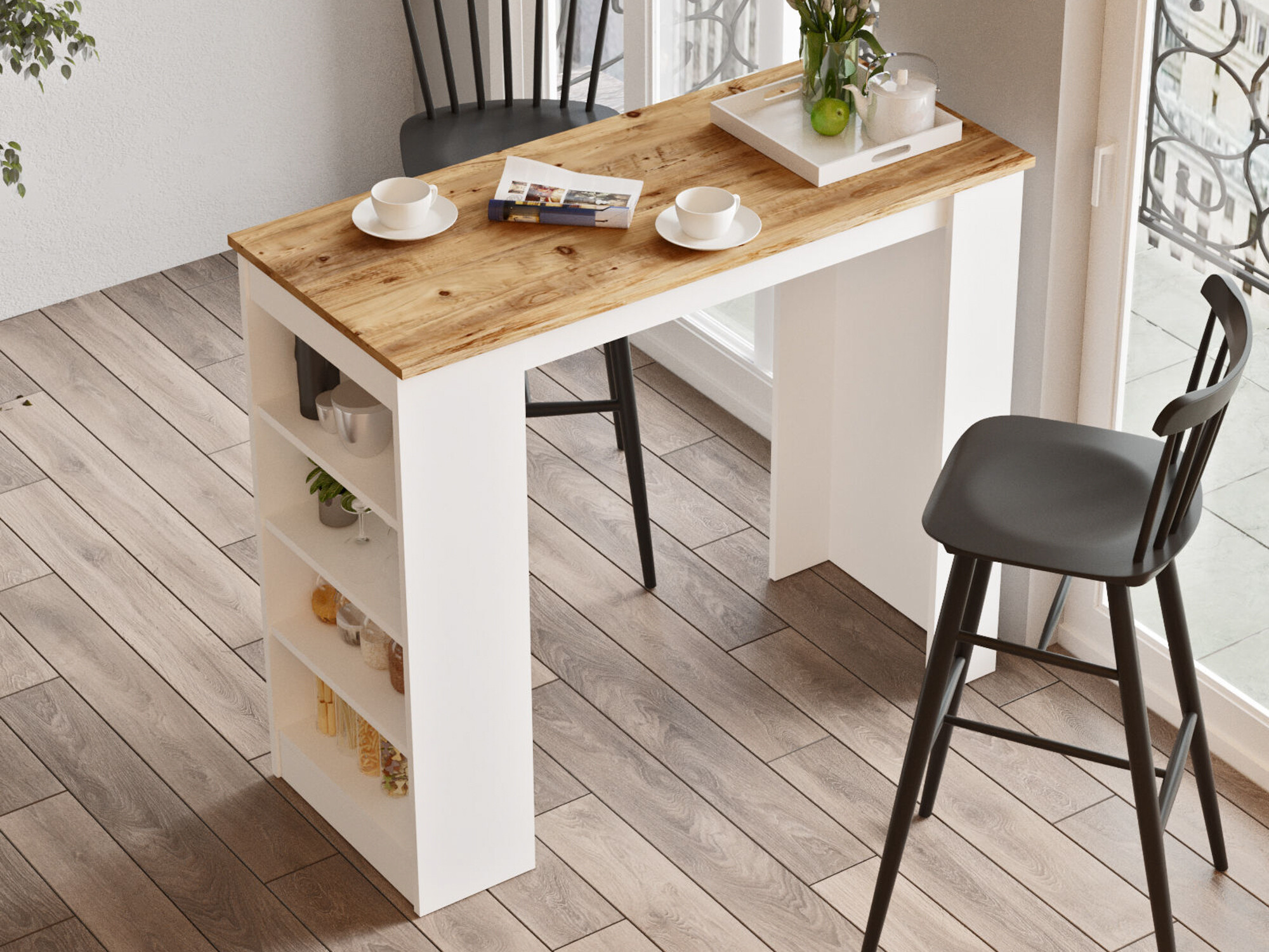 Bárasztal Kailua 477 (Fehér + Fenyő)