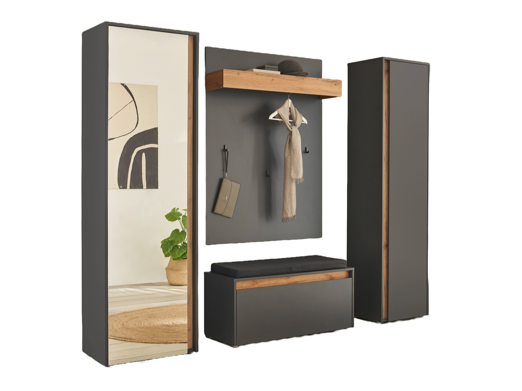 Előszoba garnitúra Elbsori 169 (Antracit)