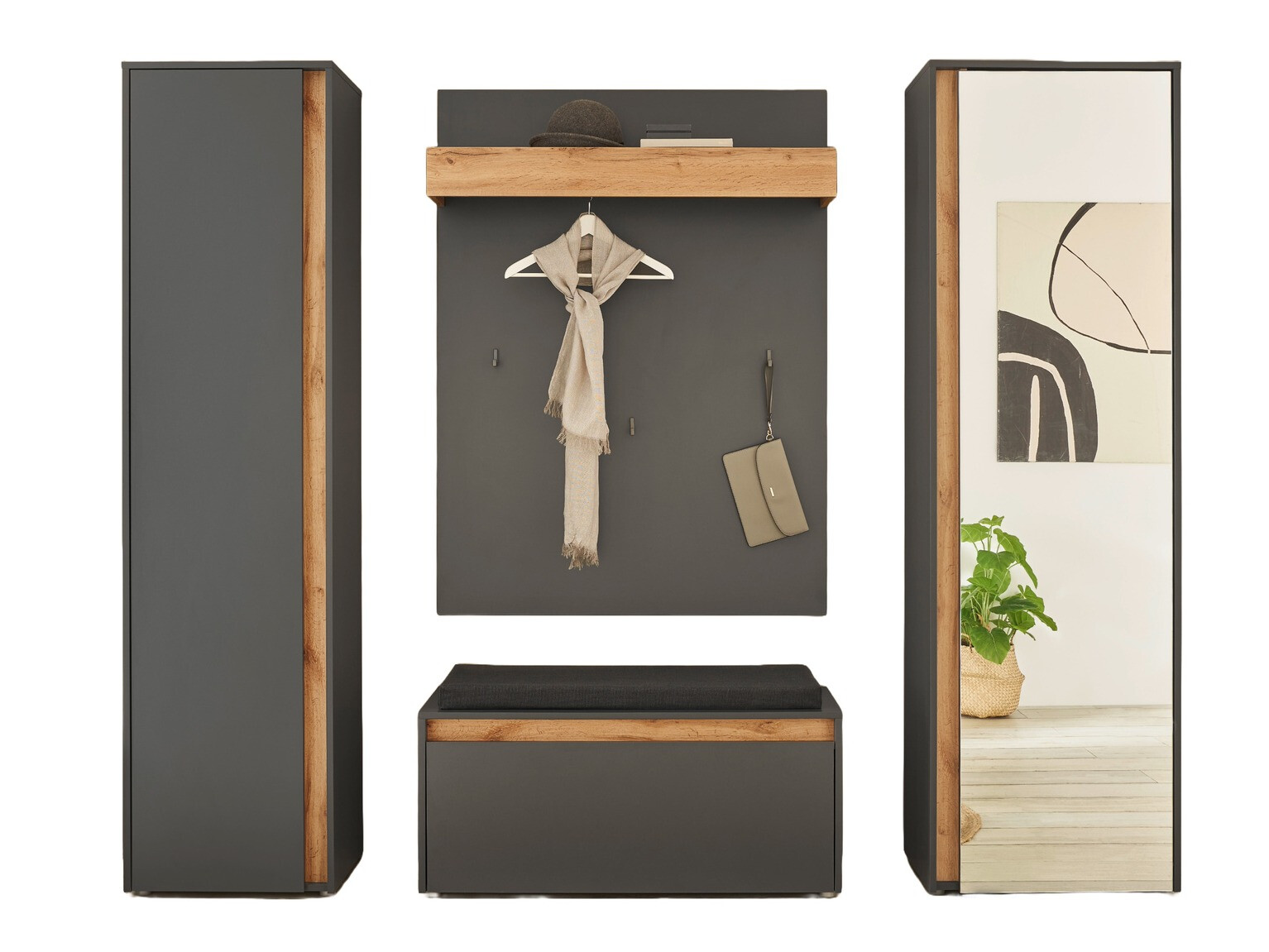 Előszoba garnitúra Elbsori 169 (Antracit)