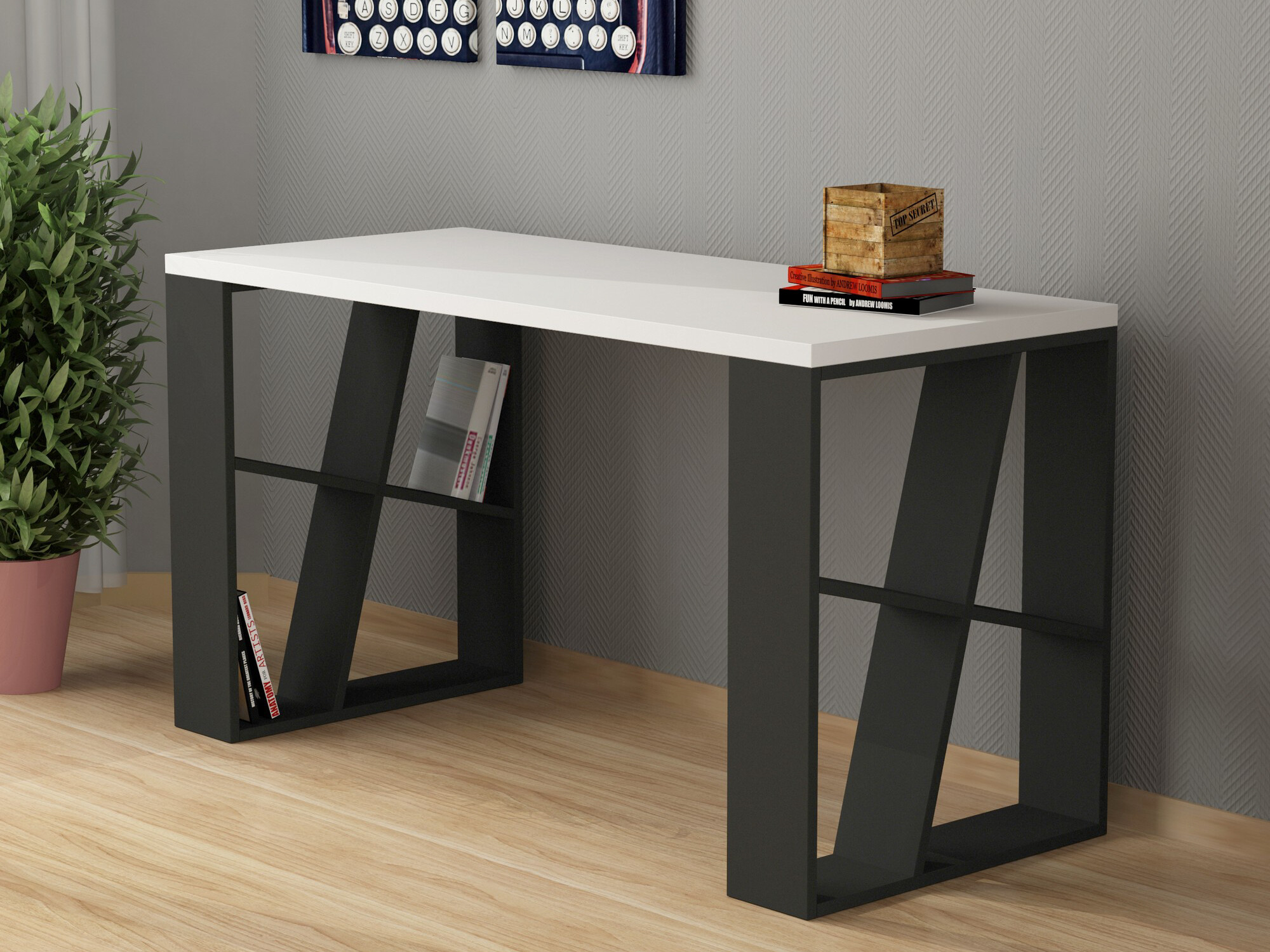 Íróasztal Kailua 802 (Fehér + Antracit)