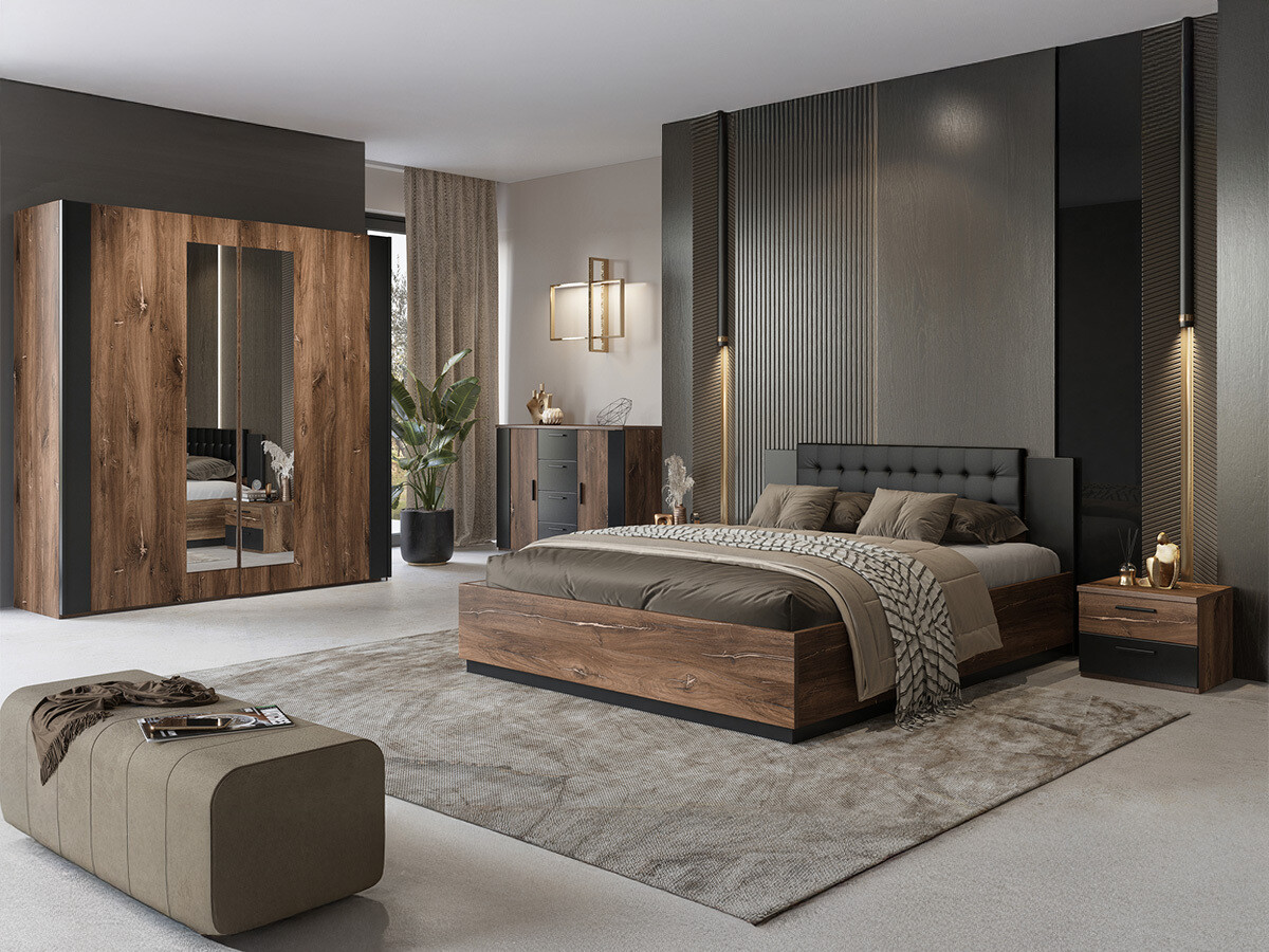 Komód Felelie 102 (Tamus Flagstaf tölgy + Réz)