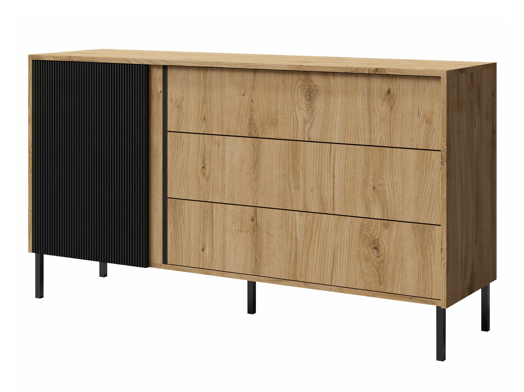 Komód Lumiri 102 (Tölgy + Fekete)