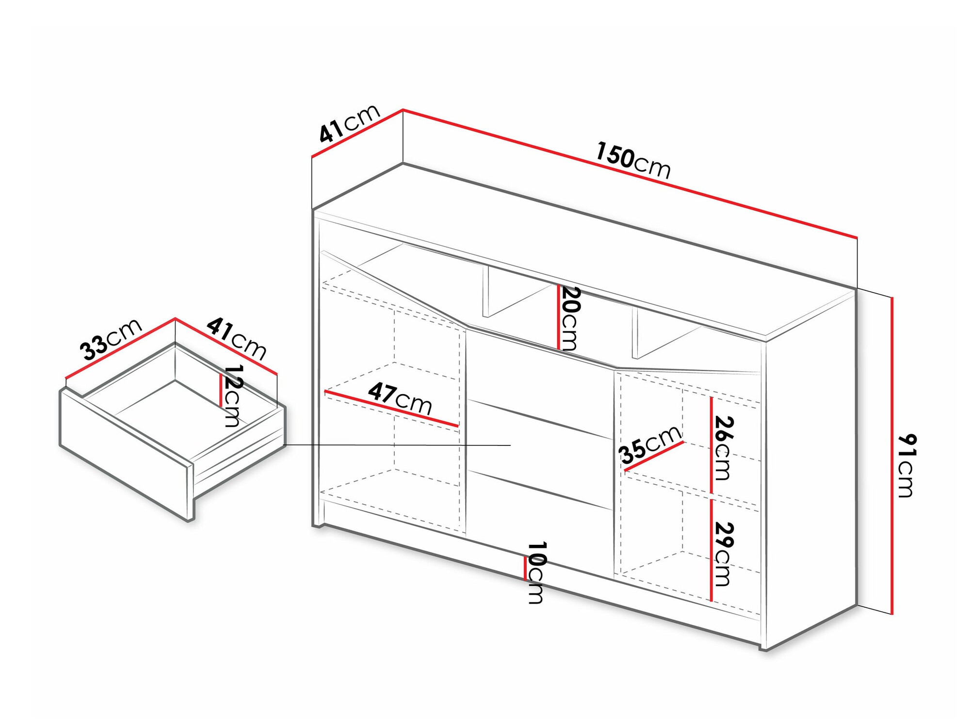 Komód Tenreme 102 (Bézs + Tölgy)