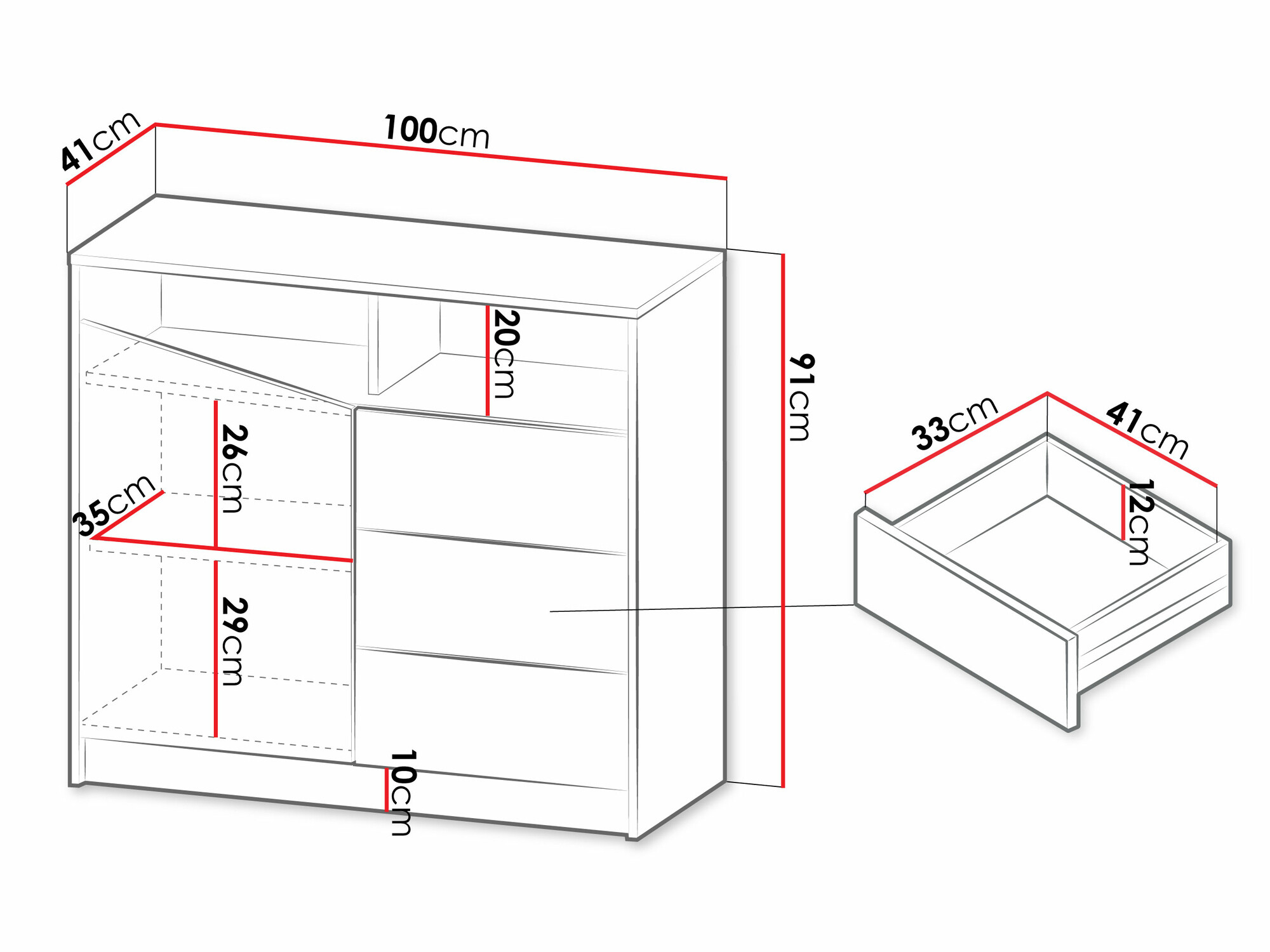 Komód Tenreme 103 (Bézs + Tölgy)