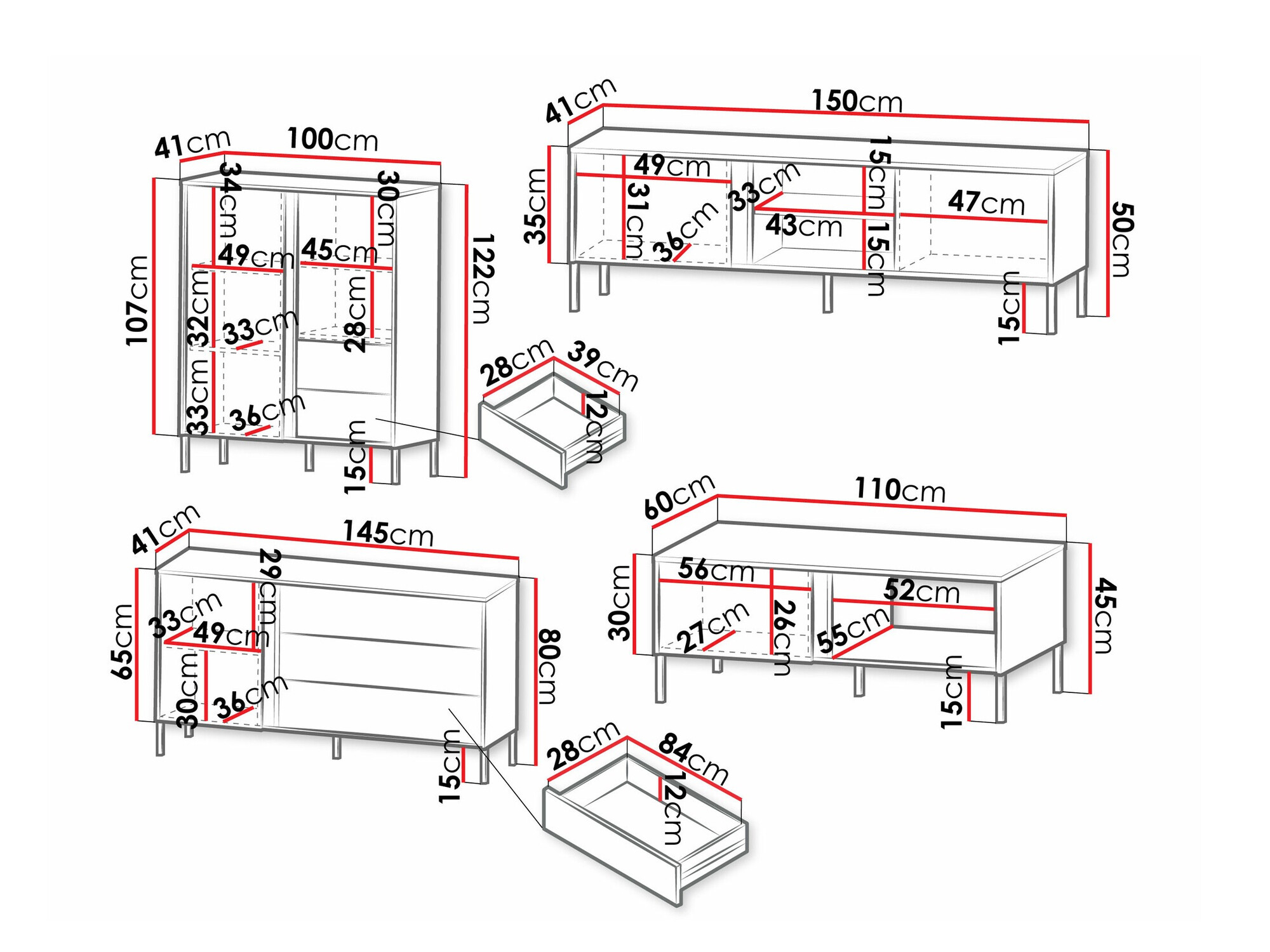 Nappali szett Lumiri 108 (Tölgy + Fekete)