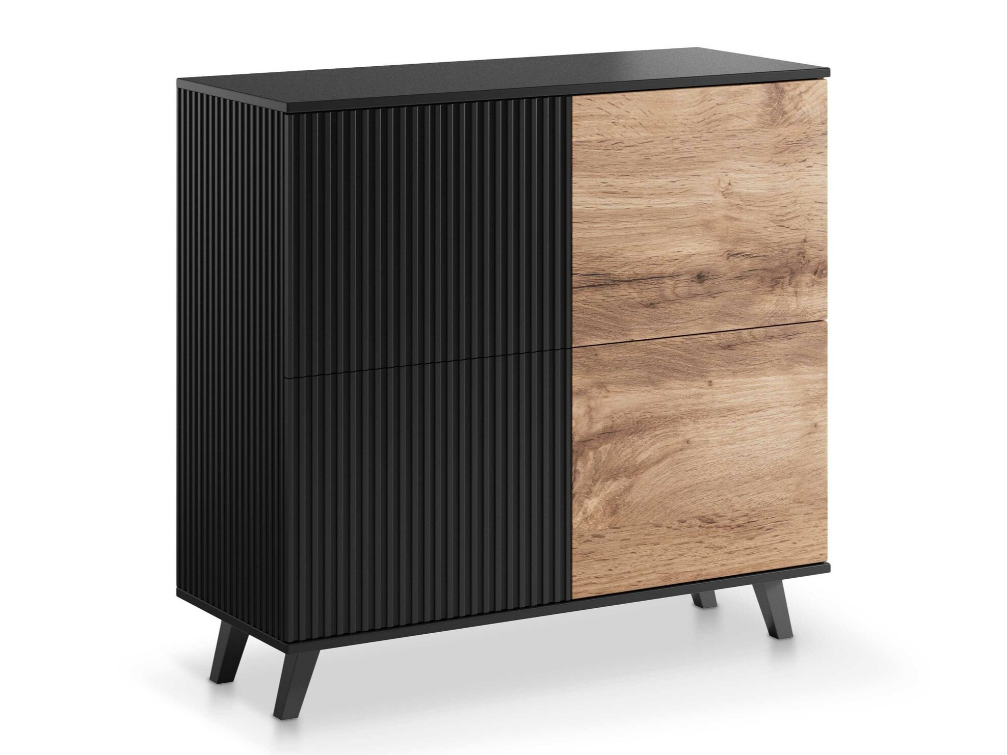 Szekrény Luelia 119 (Fekete + Wotan tölgy)