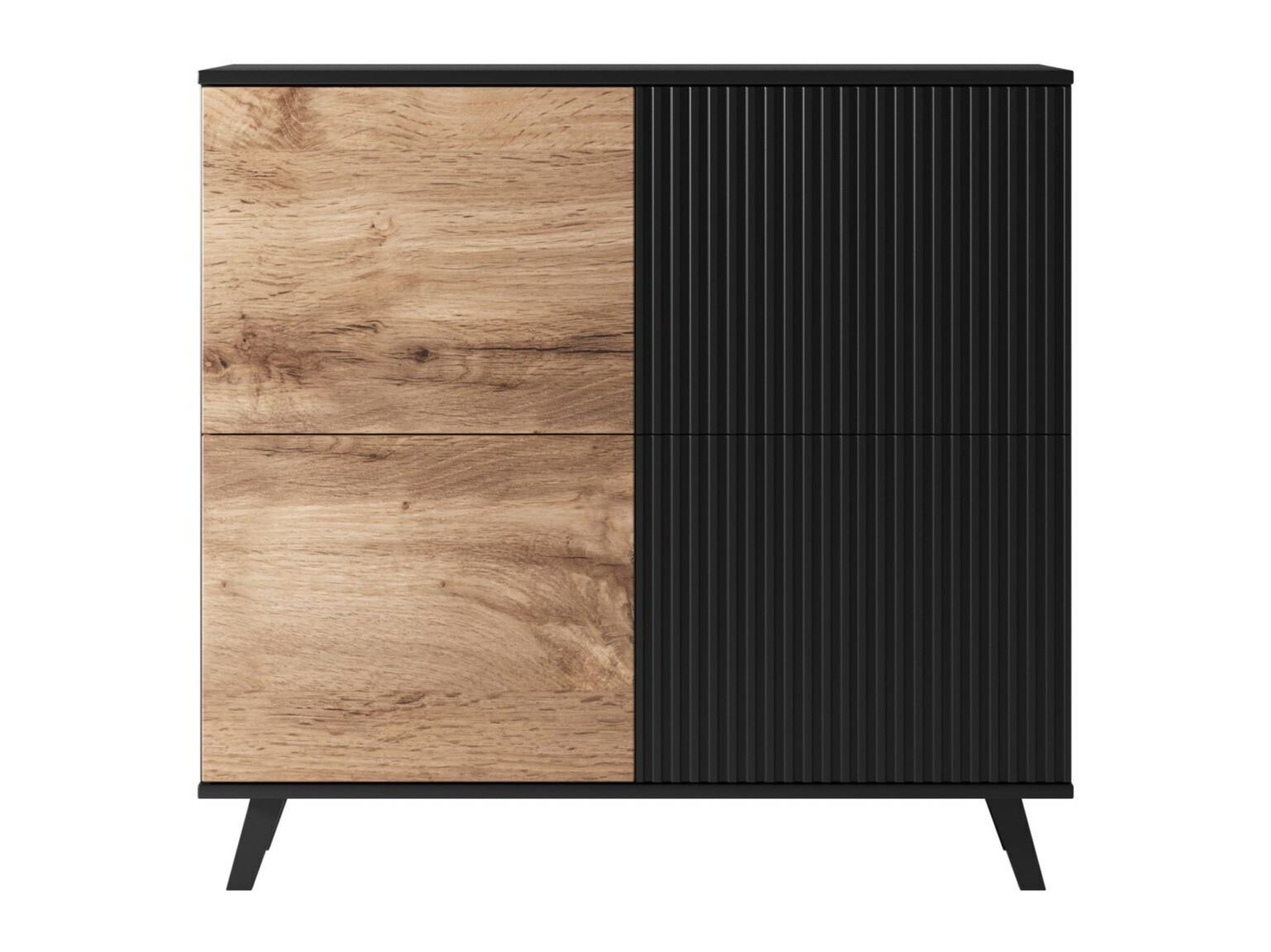 Szekrény Luelia 119 (Fekete + Wotan tölgy)