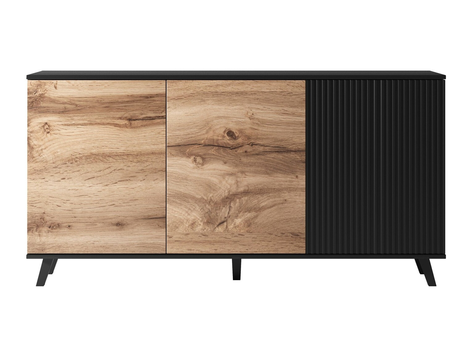 Szekrény Luelia 120 (Fekete + Wotan tölgy)