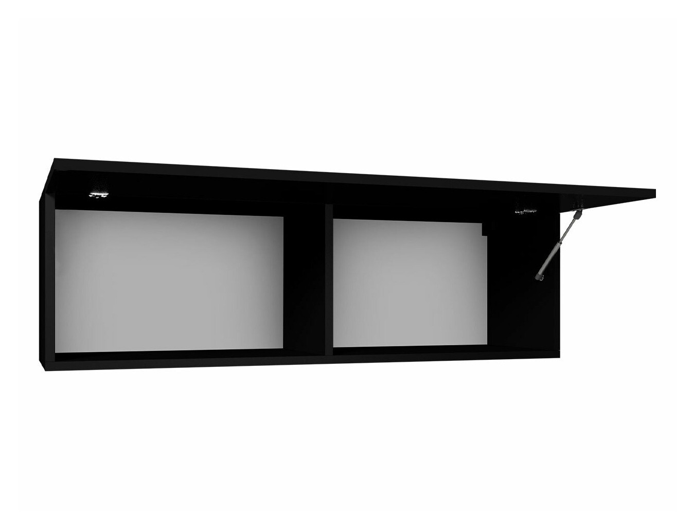 Fali szekrény Tivdalu 101 (Fekete + Fényes fekete)